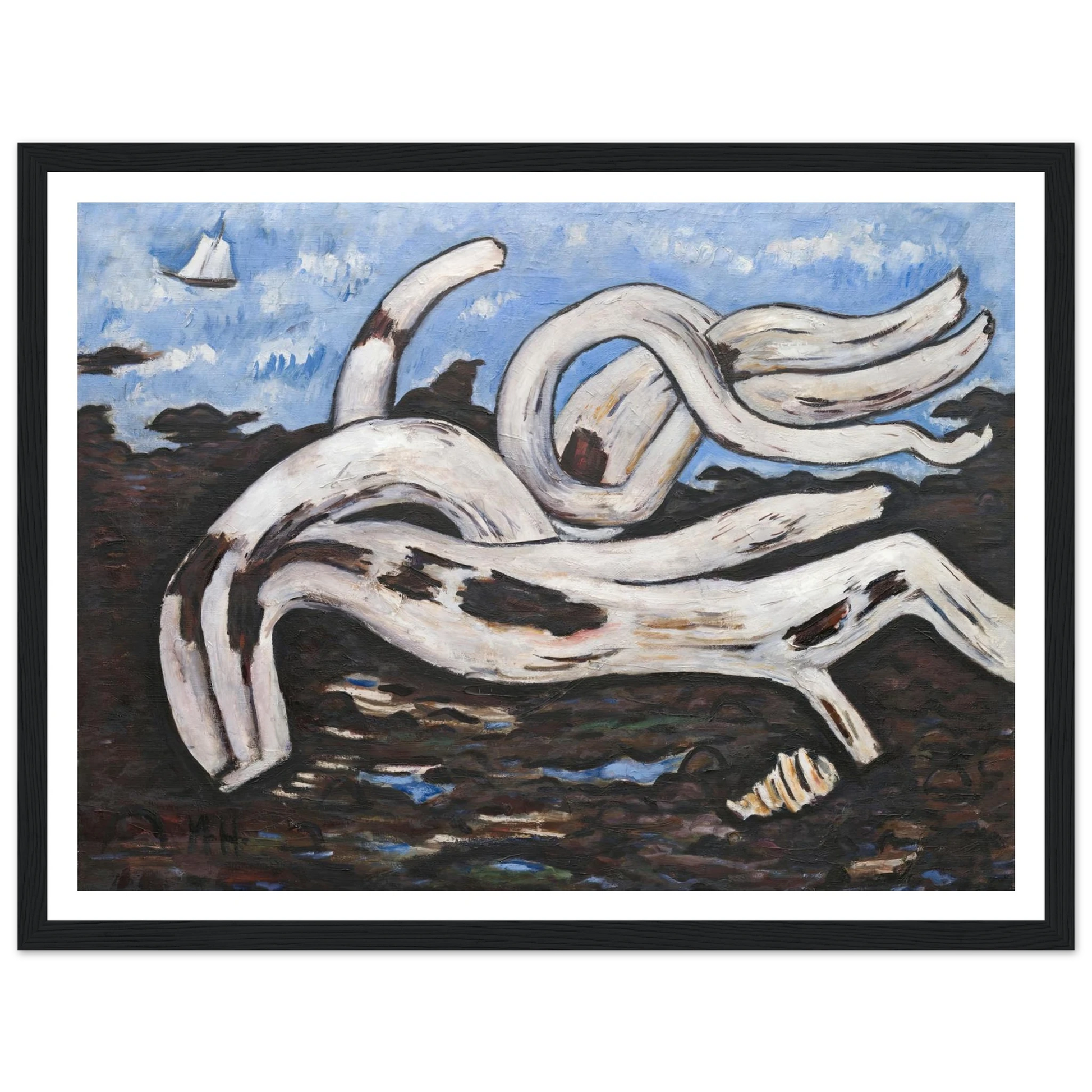 Driftwood on the Bagaduce (1939–40) Art Print | Marsden Hartley - Framed Poster - 30x40 cm / 12x16″ - Black frame