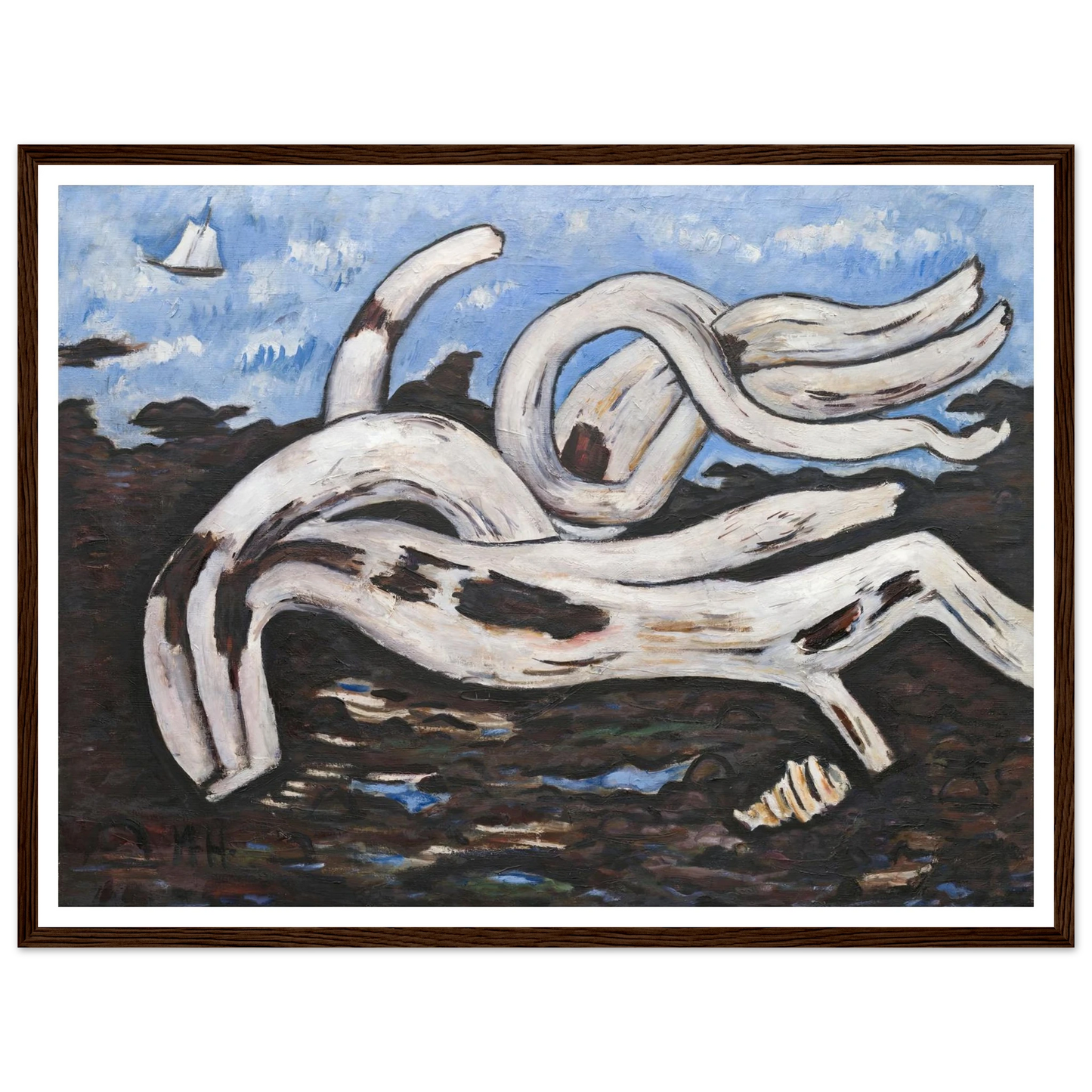 Driftwood on the Bagaduce (1939–40) Art Print | Marsden Hartley - Framed Poster - 30x40 cm / 12x16″ - Black frame