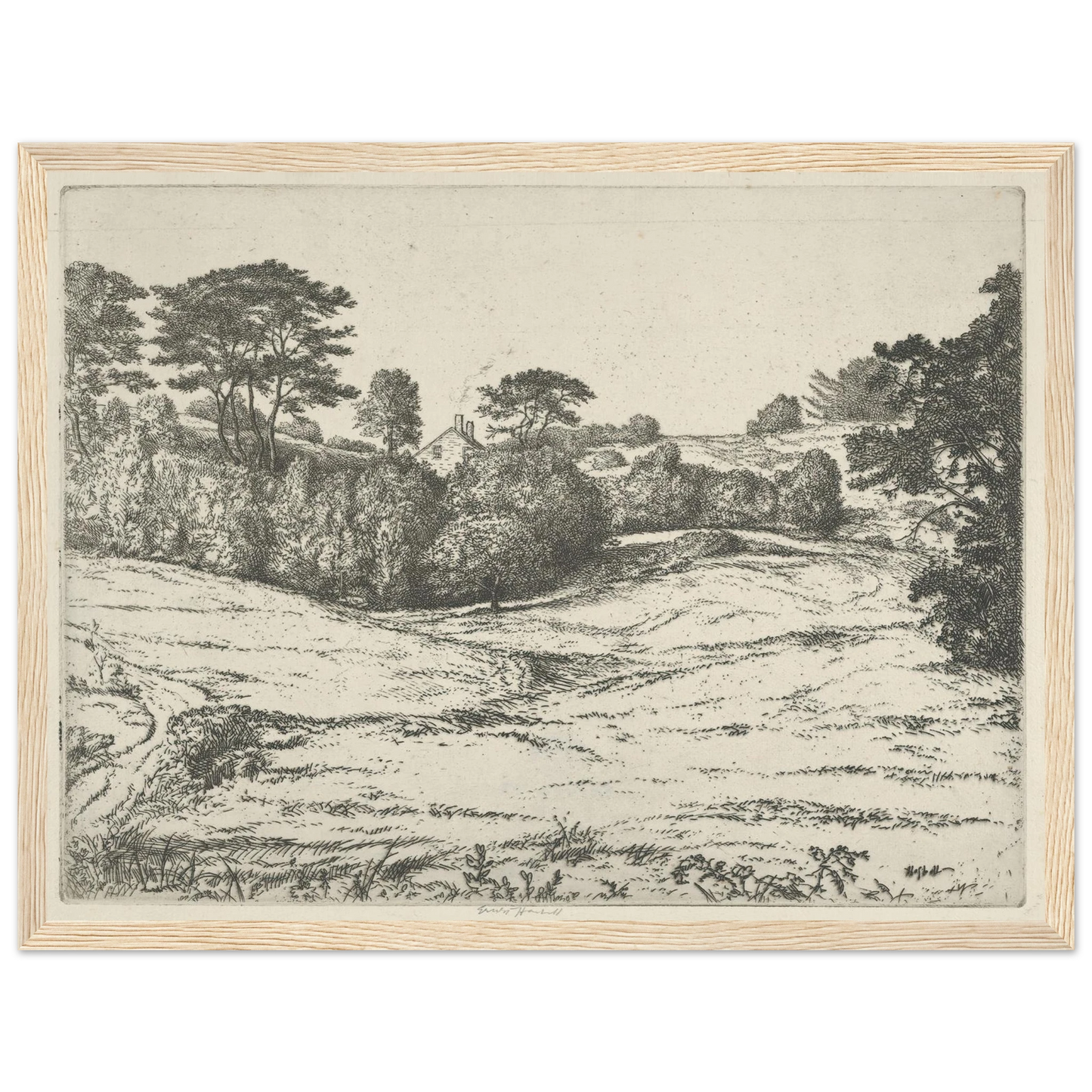 Dromore Vale (1900-1925) Art Print | Ernest Haskell - Framed Poster - 30x40 cm / 12x16″ - Black frame