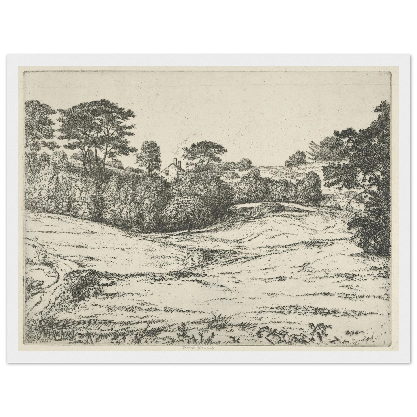 Dromore Vale (1900-1925) Art Print | Ernest Haskell - Framed Poster - 30x40 cm / 12x16″ - Black frame