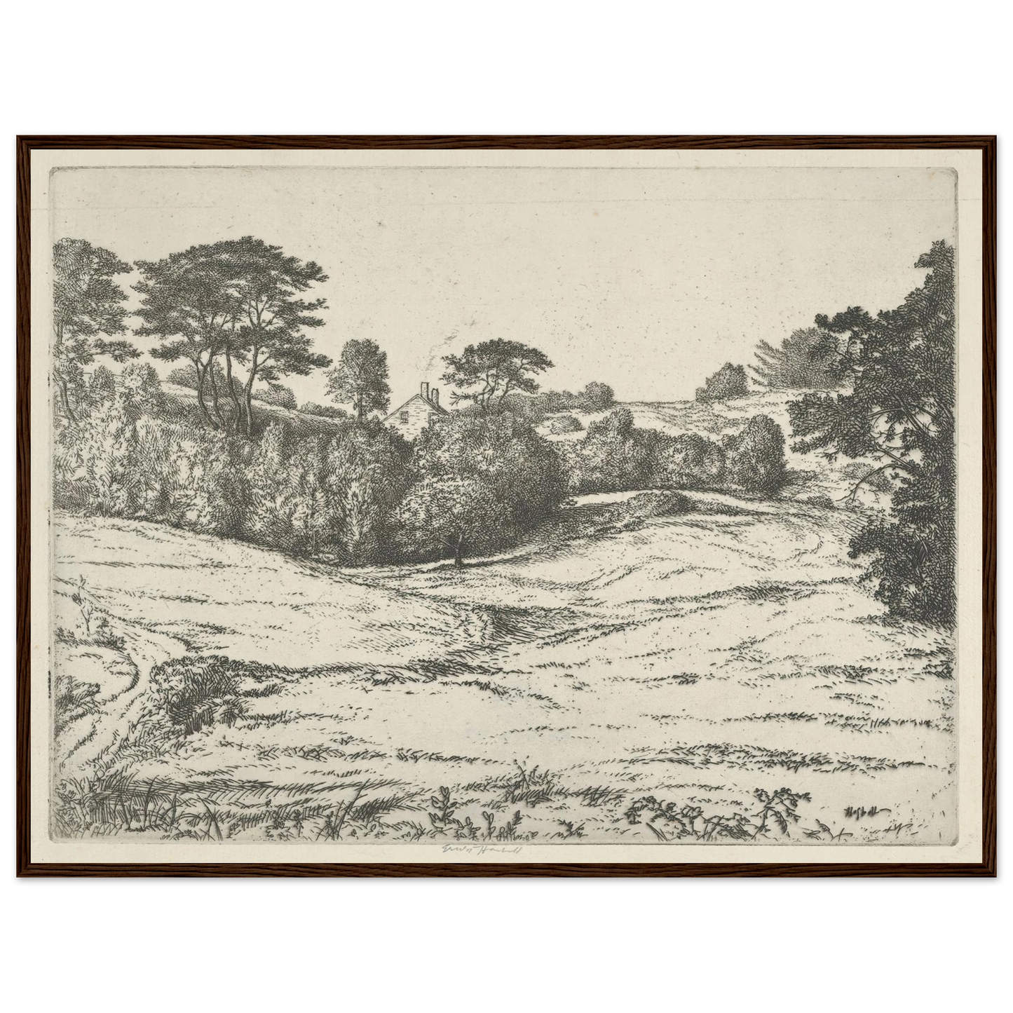 Dromore Vale (1900-1925) Art Print | Ernest Haskell - Framed Poster - 30x40 cm / 12x16″ - Black frame