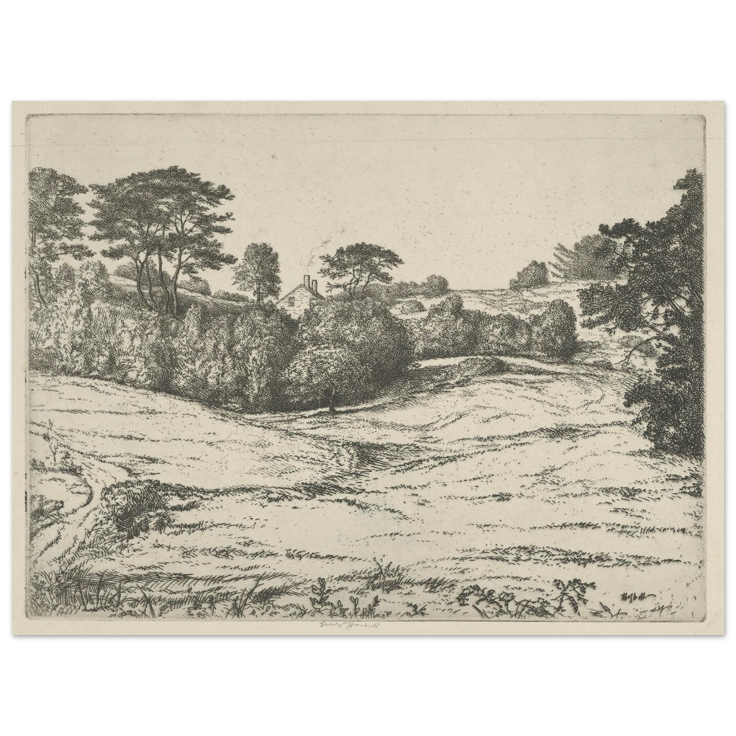 Dromore Vale (1900-1925) Art Print | Ernest Haskell - Framed Poster - 30x40 cm / 12x16″ - Black frame