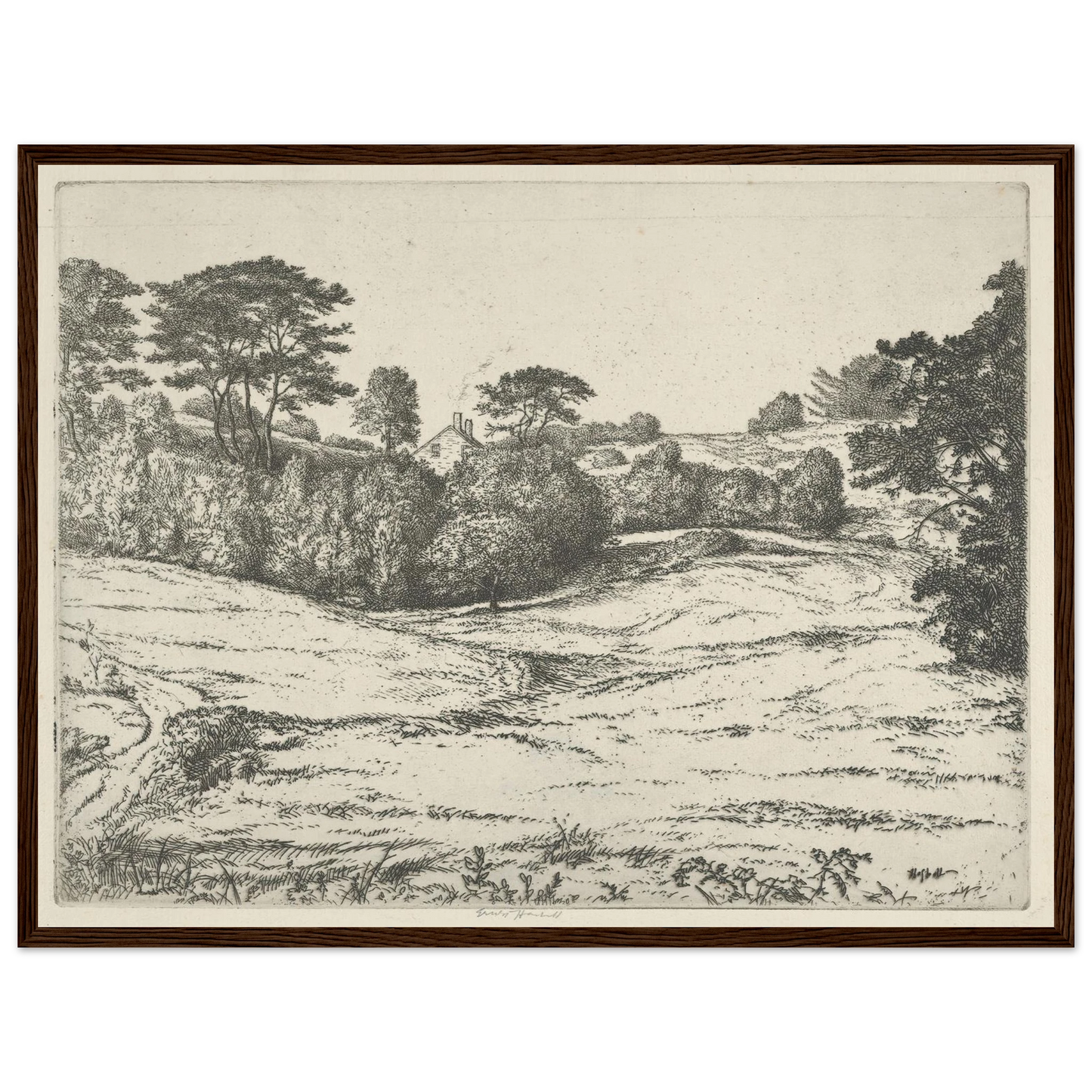 Dromore Vale (1900-1925) Art Print | Ernest Haskell - Framed Poster - 30x40 cm / 12x16″ - Black frame