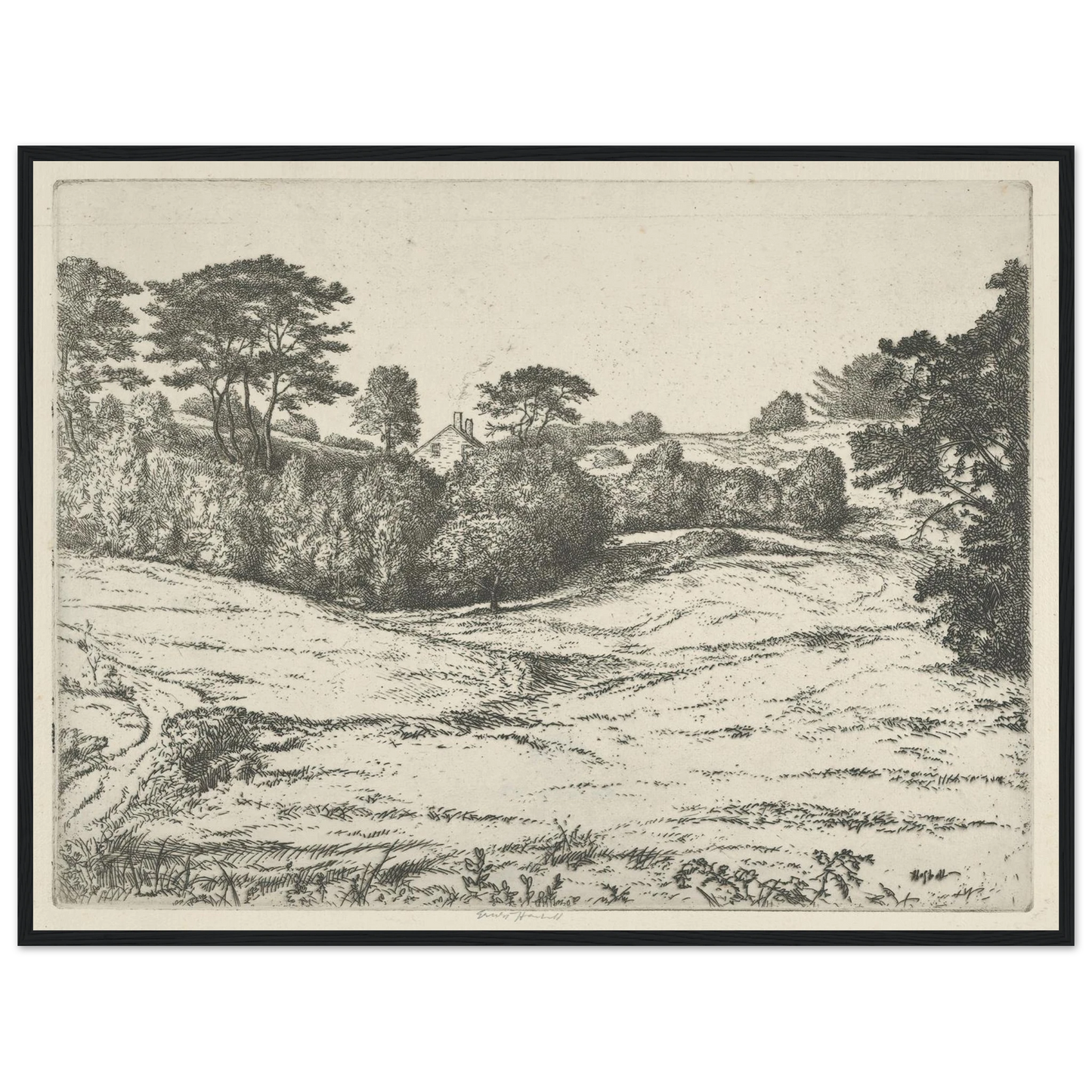 Dromore Vale (1900-1925) Art Print | Ernest Haskell - Framed Poster - 30x40 cm / 12x16″ - Black frame