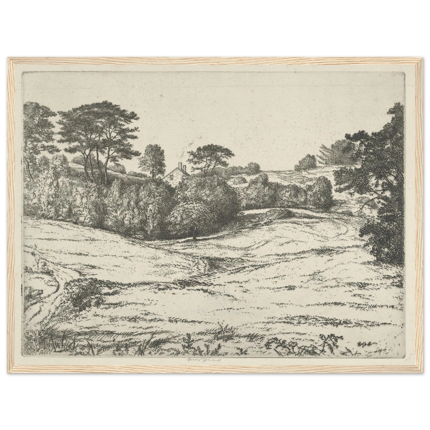 Dromore Vale (1900-1925) Art Print | Ernest Haskell - Framed Poster - 30x40 cm / 12x16″ - Black frame