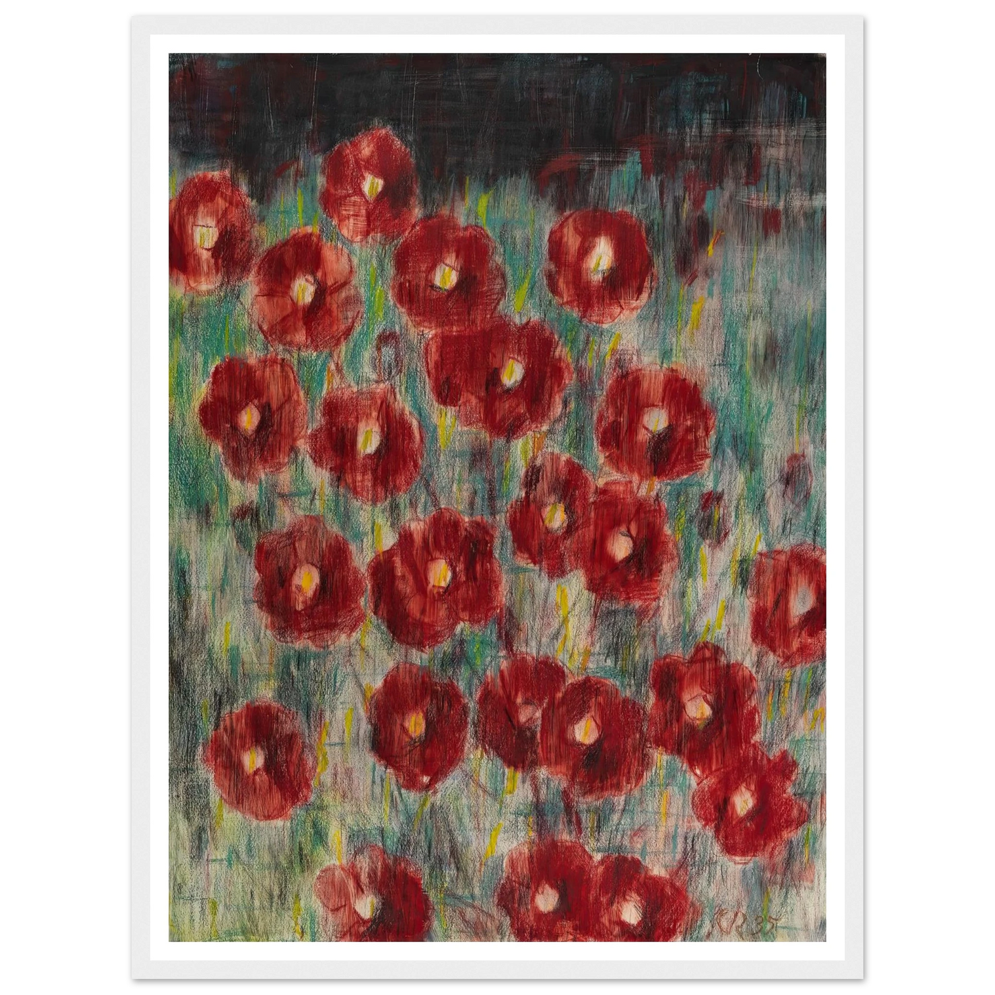 Dunkle Cosmeen (1935) Art Print | Christian Rohlfs - Framed Poster - 30x40 cm / 12x16″ - Black frame