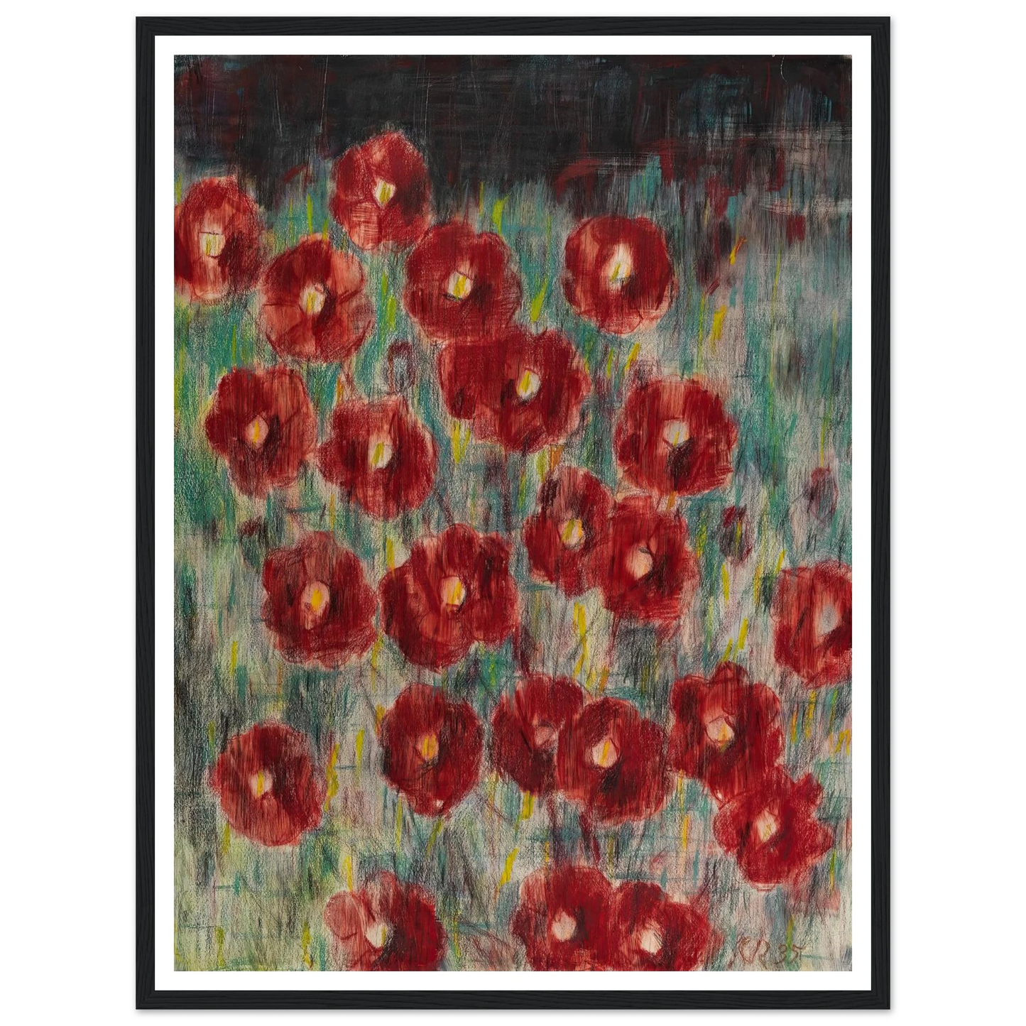 Dunkle Cosmeen (1935) Art Print | Christian Rohlfs - Framed Poster - 30x40 cm / 12x16″ - Black frame