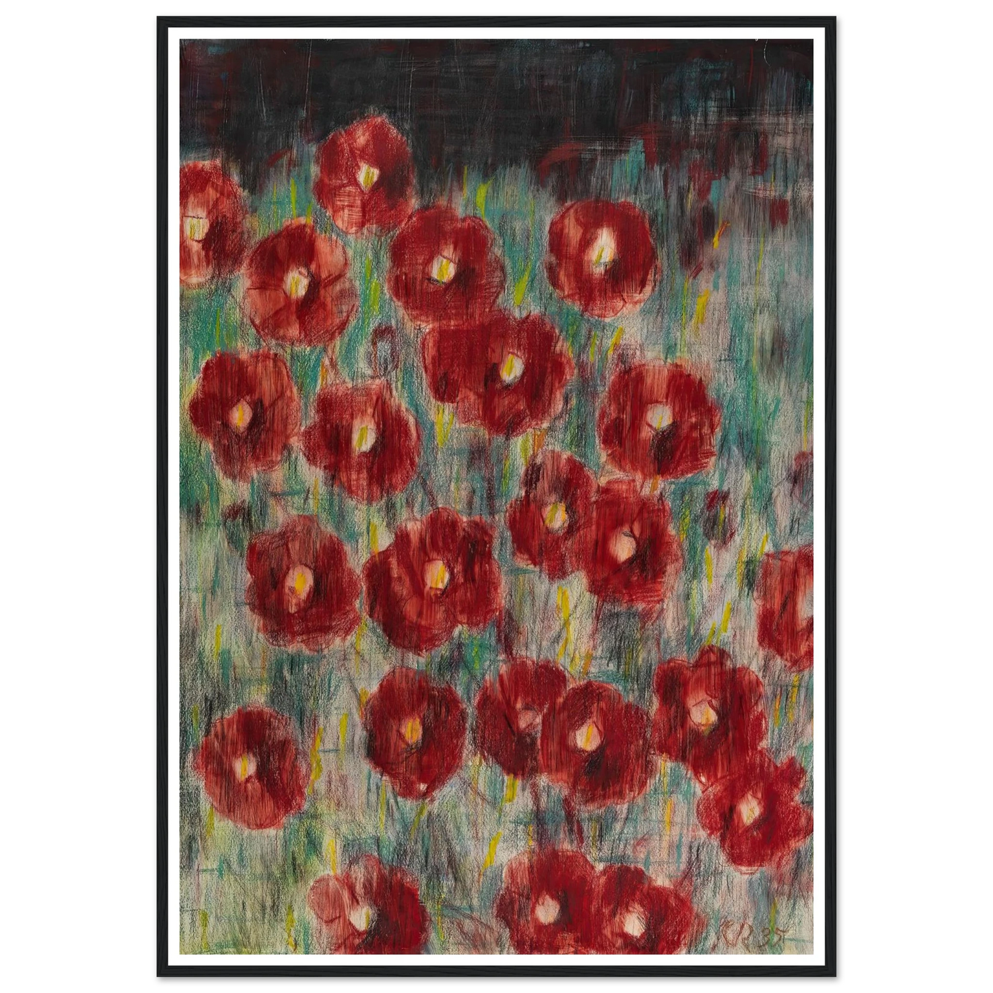 Dunkle Cosmeen (1935) Art Print | Christian Rohlfs - Framed Poster - 30x40 cm / 12x16″ - Black frame