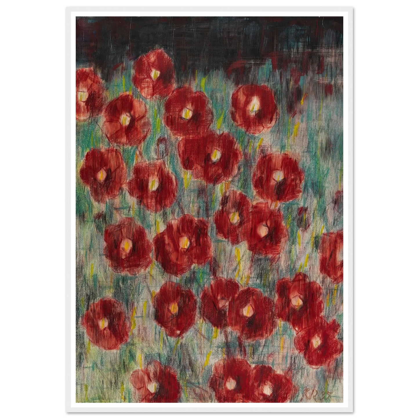 Dunkle Cosmeen (1935) Art Print | Christian Rohlfs - Framed Poster - 30x40 cm / 12x16″ - Black frame