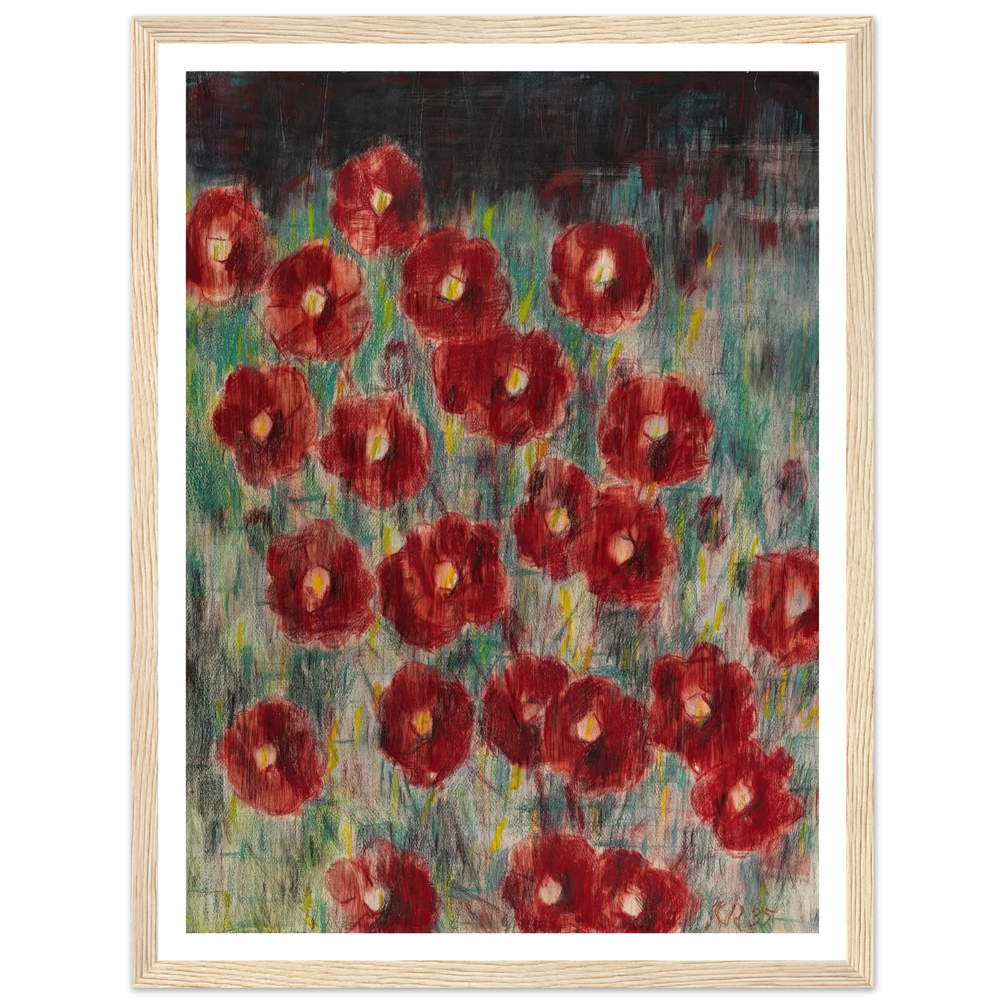 Dunkle Cosmeen (1935) Art Print | Christian Rohlfs - Framed Poster - 30x40 cm / 12x16″ - Black frame