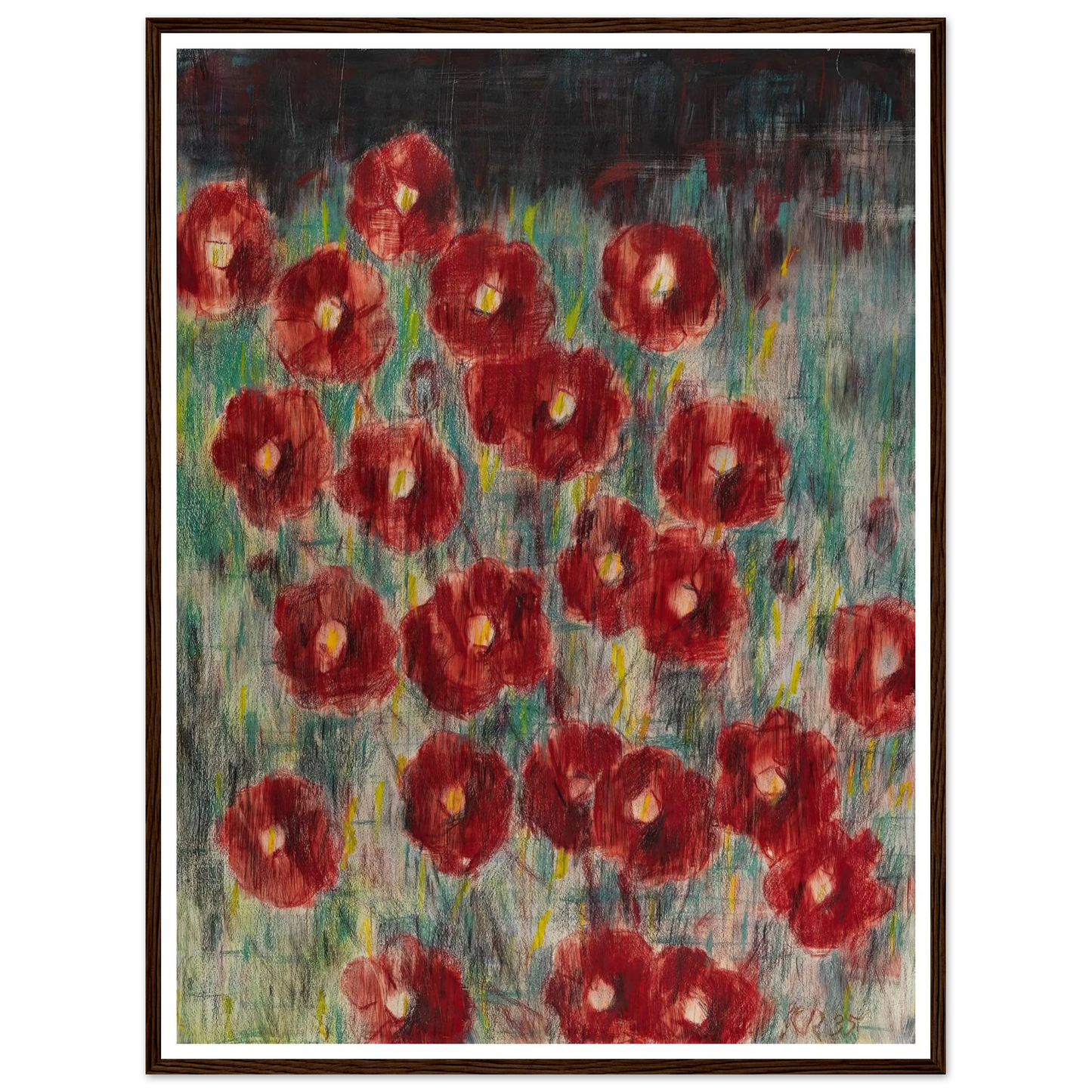 Dunkle Cosmeen (1935) Art Print | Christian Rohlfs - Framed Poster - 30x40 cm / 12x16″ - Black frame