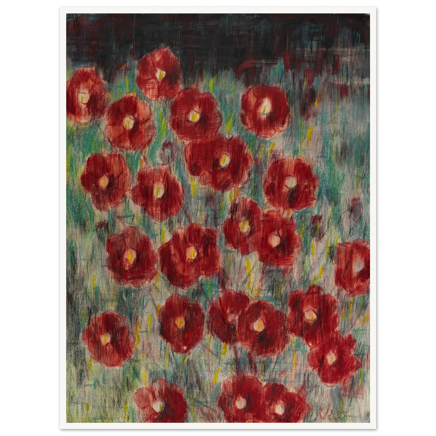 Dunkle Cosmeen (1935) Art Print | Christian Rohlfs - Framed Poster - 30x40 cm / 12x16″ - Black frame