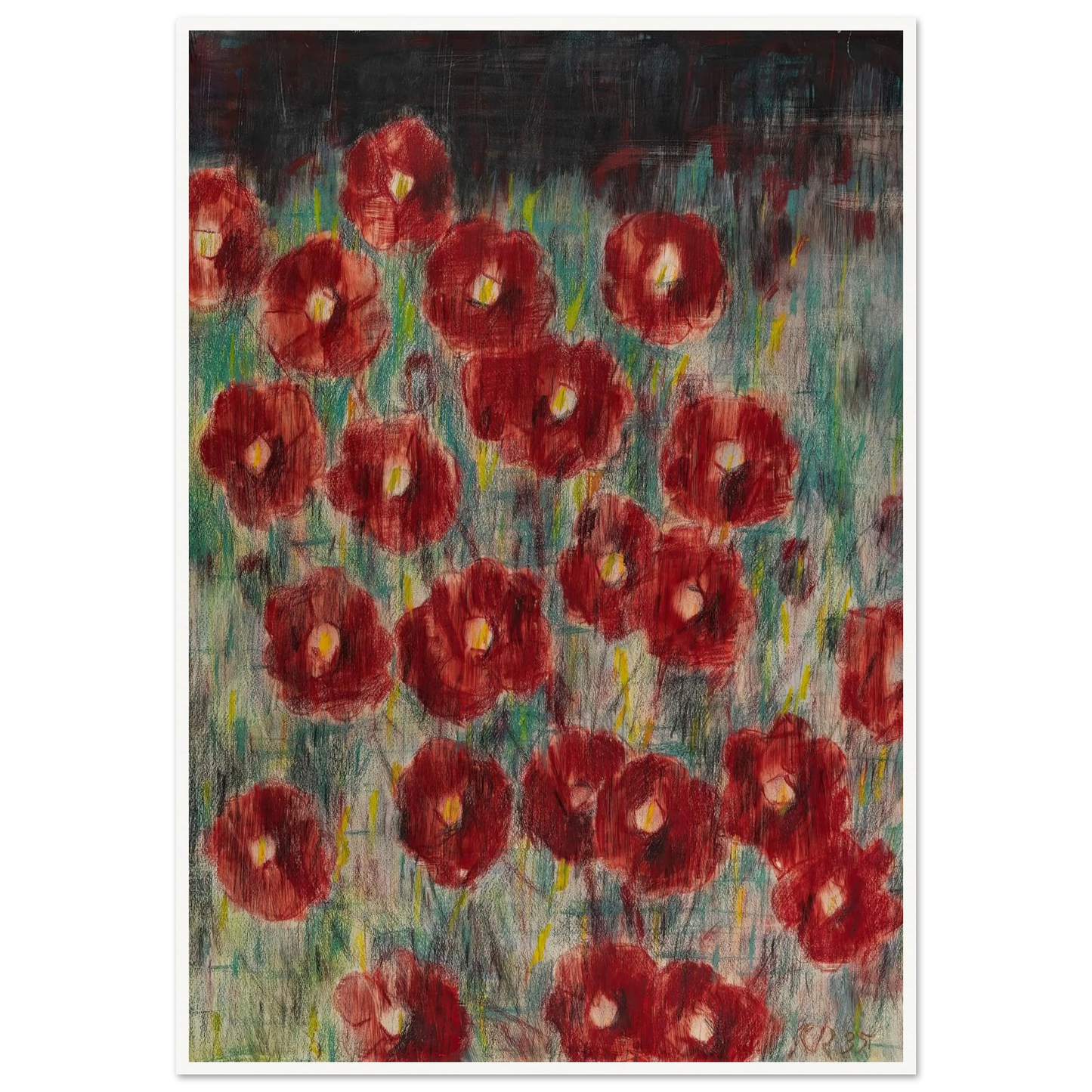 Dunkle Cosmeen (1935) Art Print | Christian Rohlfs - Framed Poster - 30x40 cm / 12x16″ - Black frame