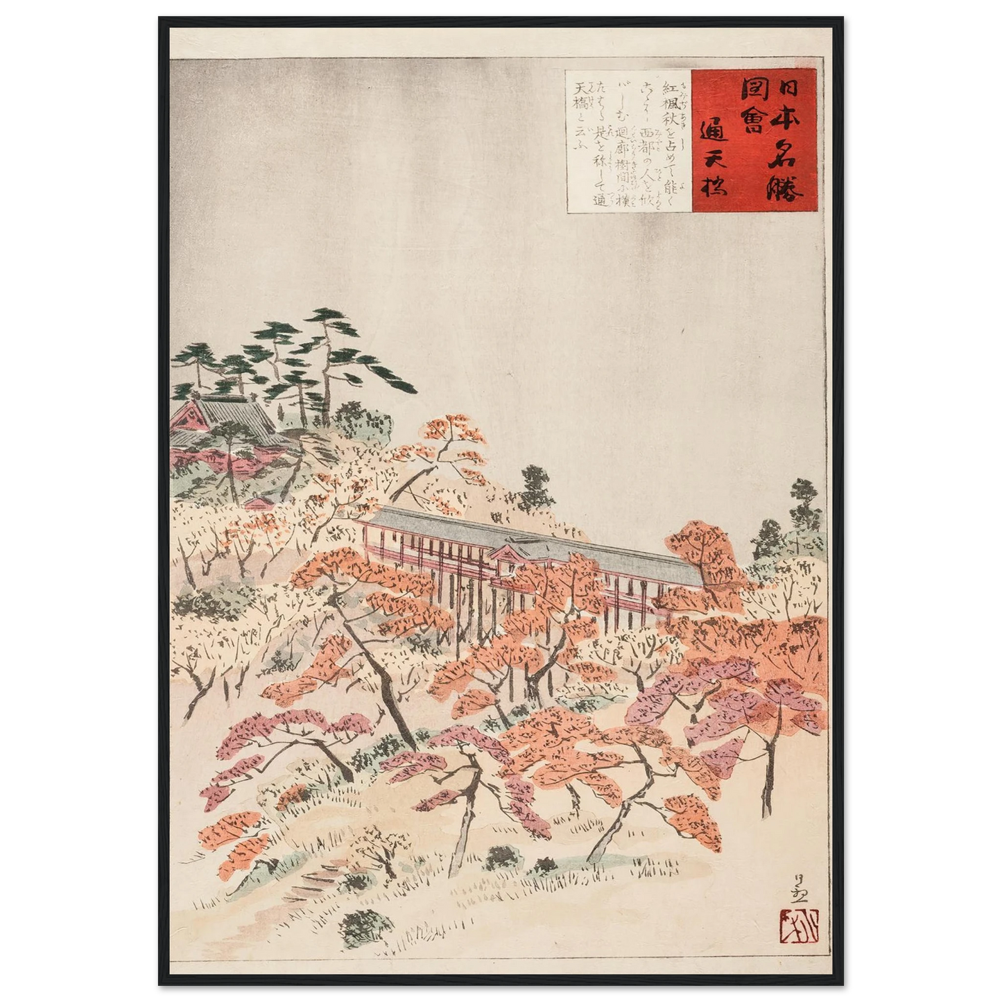 The Bridge Tsūtenkyō, Kyoto (1896) Art Print | Kobayashi Kiyochika-Quipham Collections