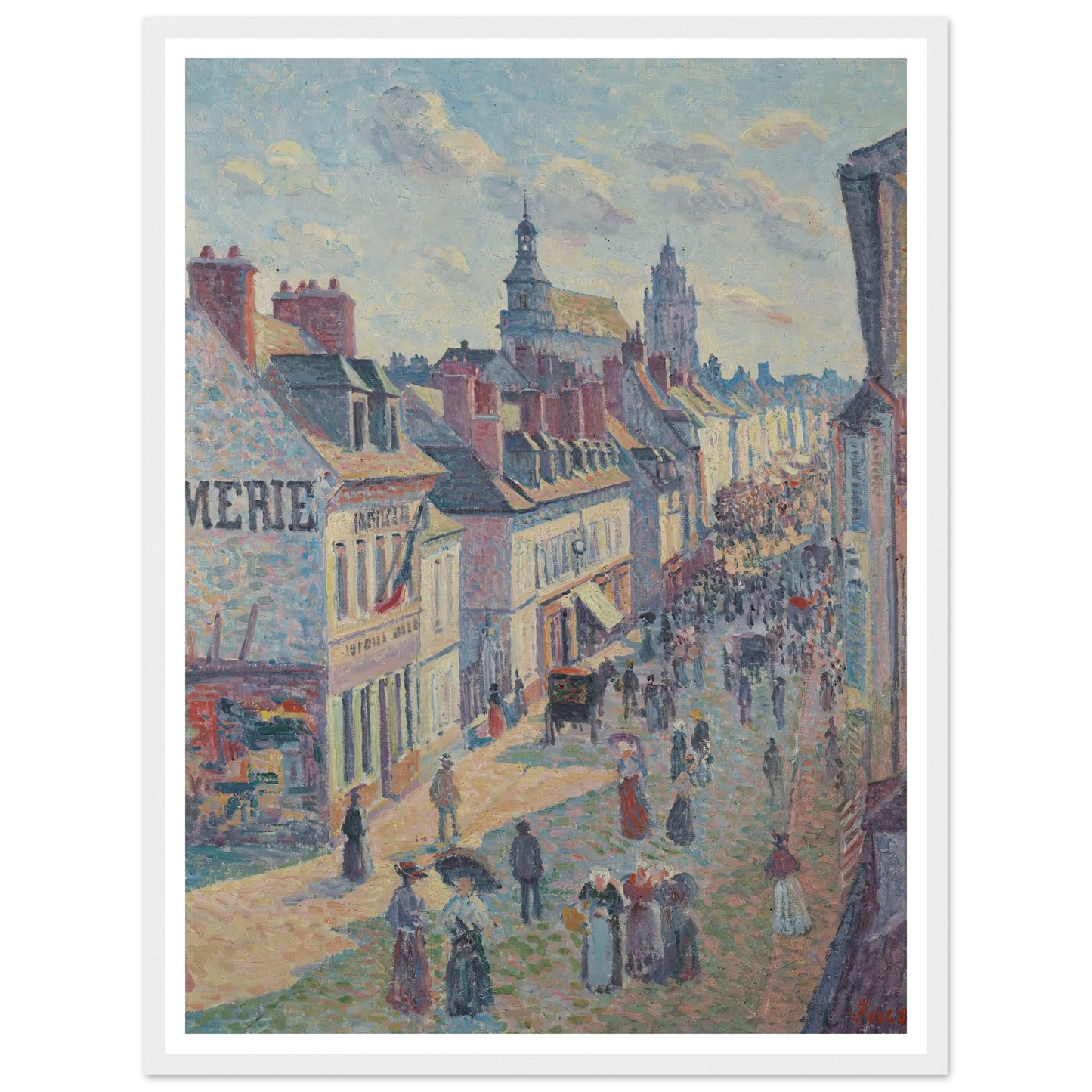 Jour de marché à Gisors (rue Cappeville) (1897) Art Print | Maximilien Luce-Quipham Collections