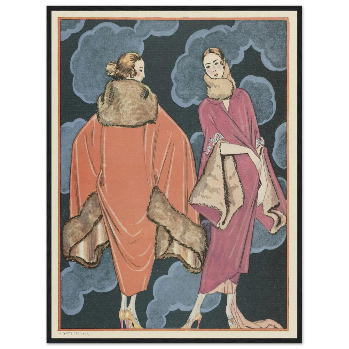 Deux heures du matin; Manteaux, de Worth (1923) Art Print | George Barbier-Quipham Collections
