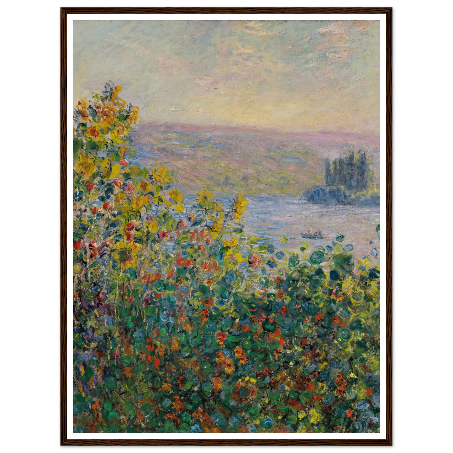 Flower Beds at Vétheuil (1881) Art Print | Claude Monet-Quipham Collections