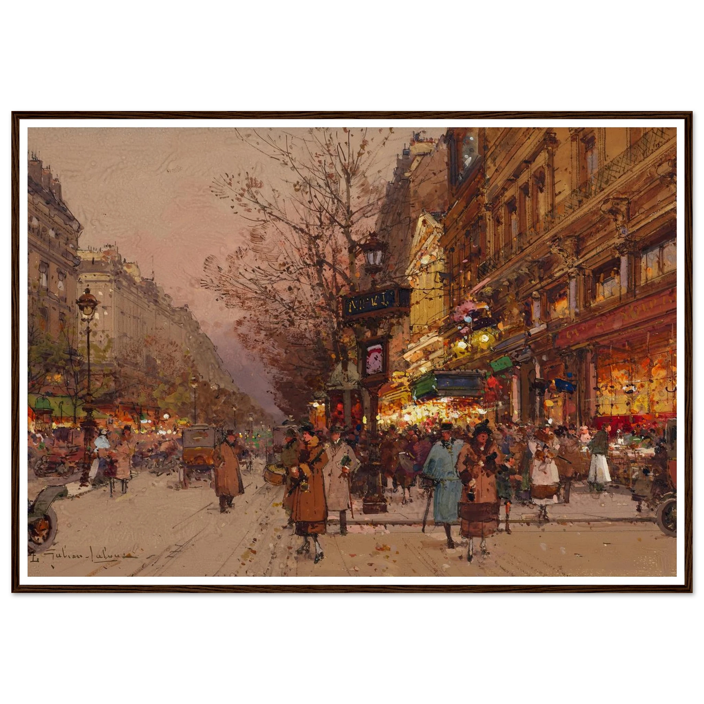 Les Grands Boulevards près du théâtre des variétés Art Print | Eugene Galien Laloue-Quipham Collections
