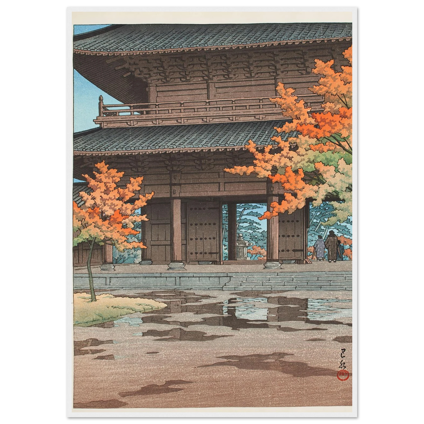 Jigure no ato (Kyoto Nanzen-ji) (After drizzling in autumn, Nanzen-ji Temple in Kyoto) (1952) Art Print | Kawase Hasui-Quipham Collections