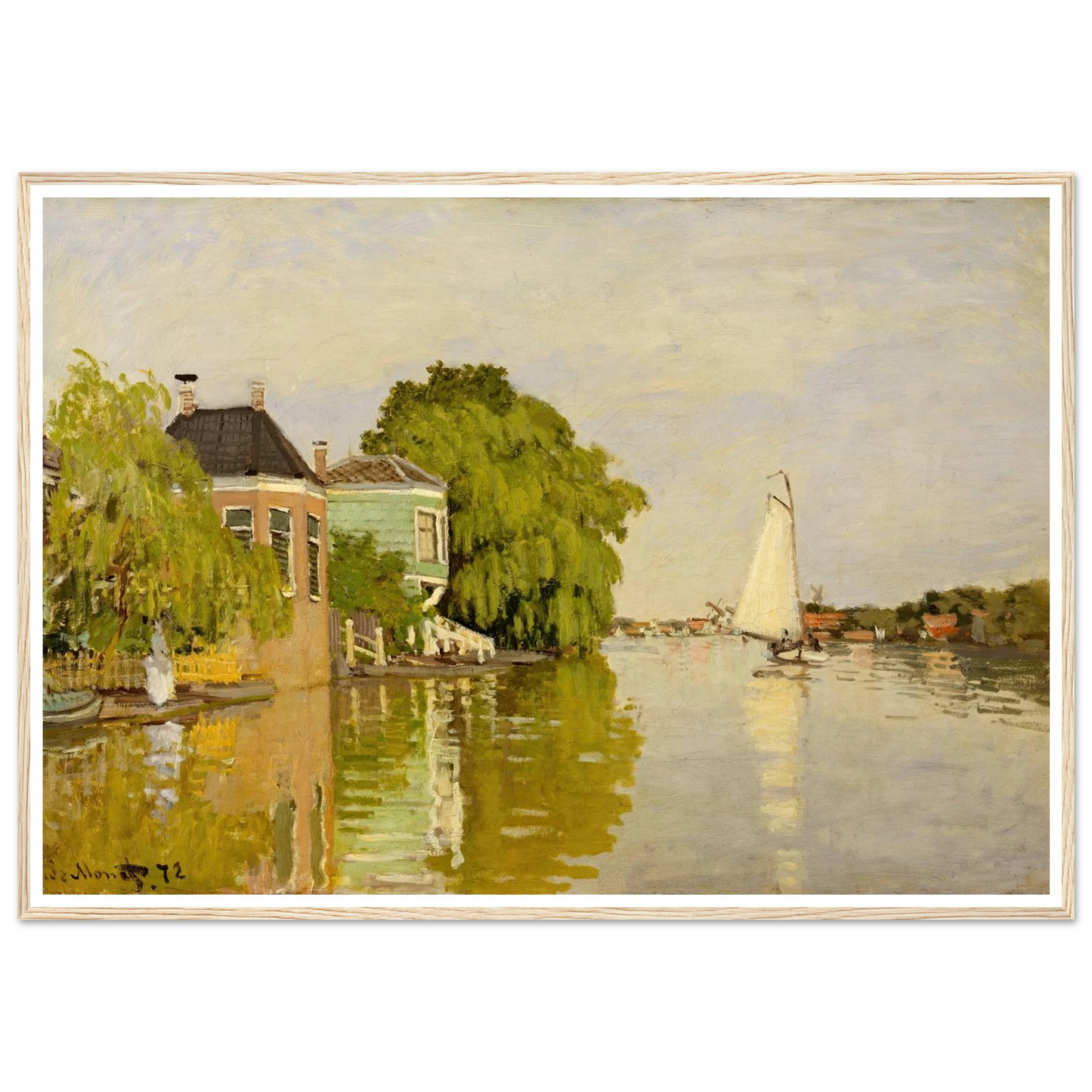 Houses on the Achterzaan (1871) Art Print | Claude Monet-Quipham Collections