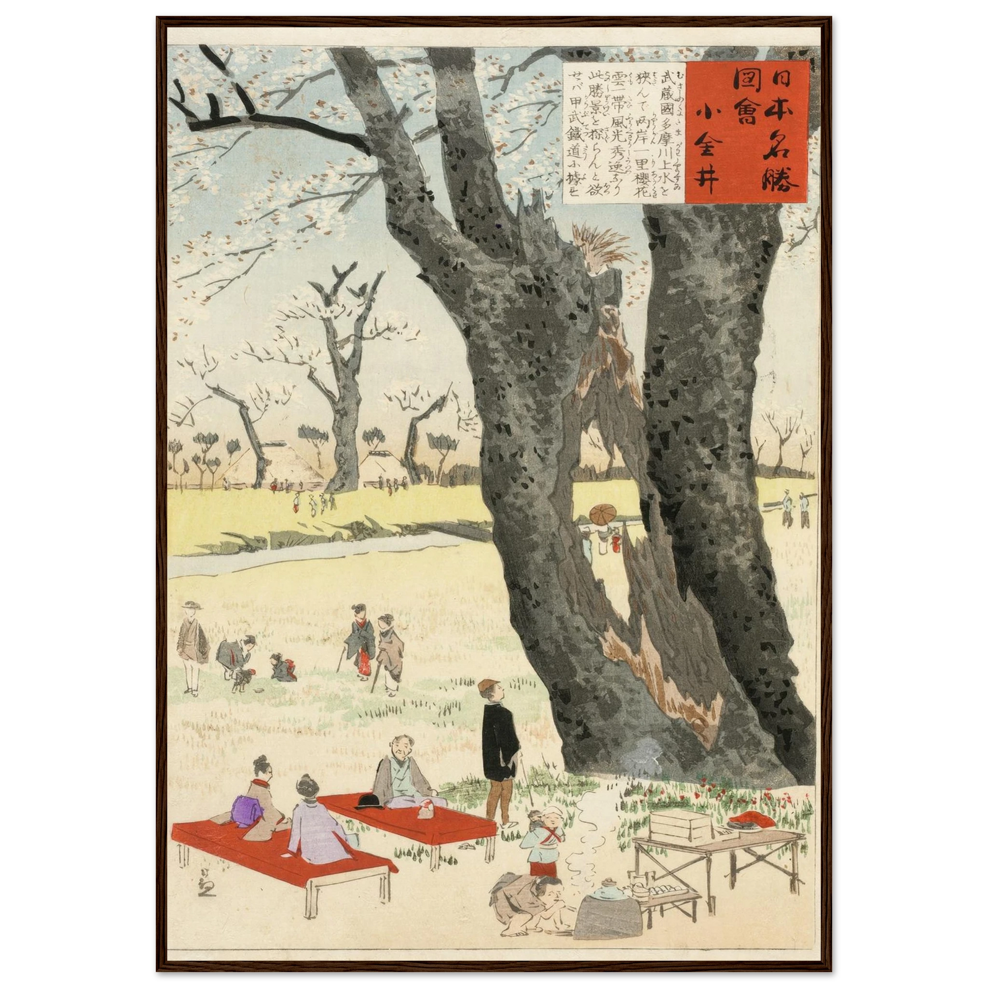Koganei, Cherry Blossoms (1896) Art Print | Kobayashi Kiyochika-Quipham Collections
