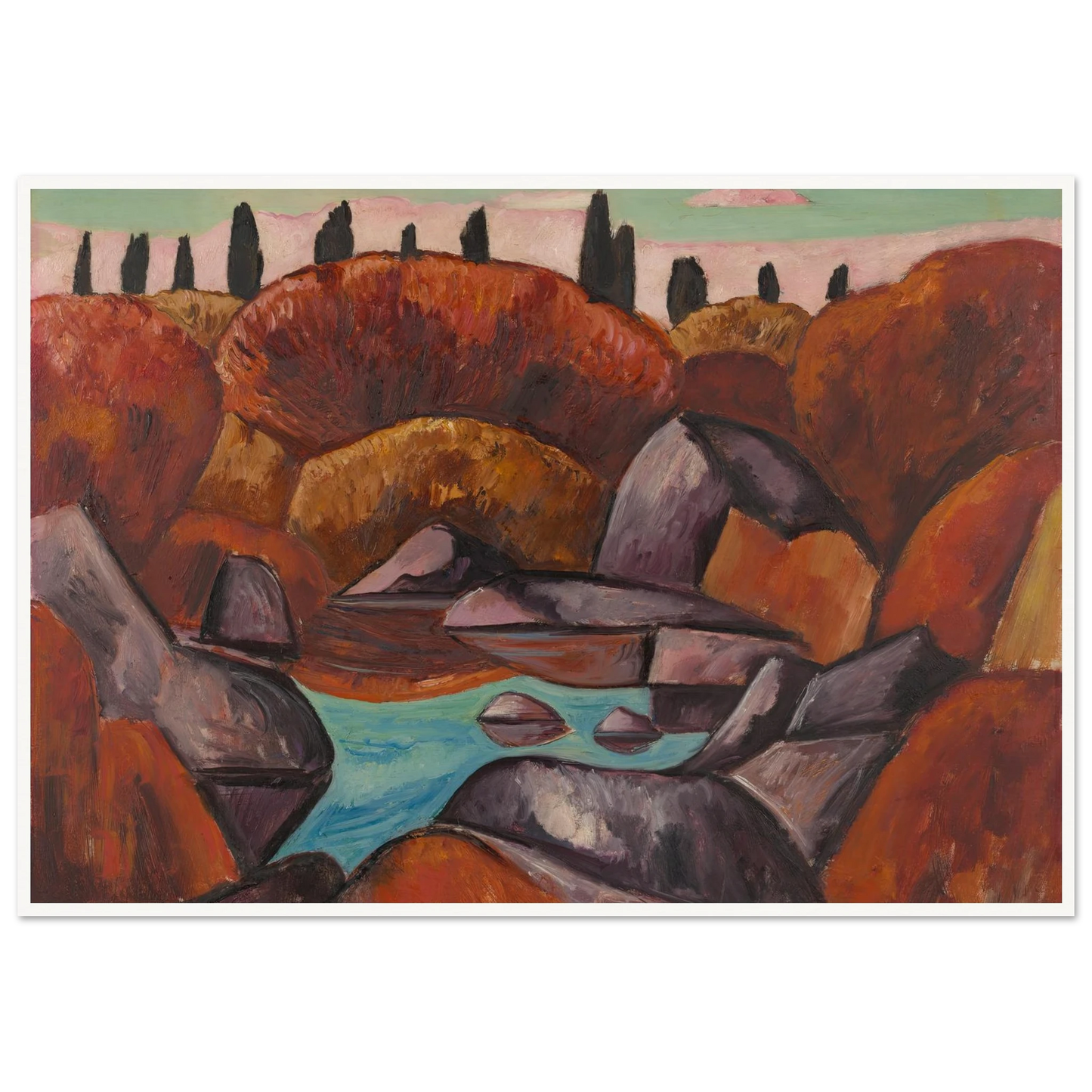 Flaming Pool—Dogtown (1931) Art Print | Marsden Hartley-Quipham Collections