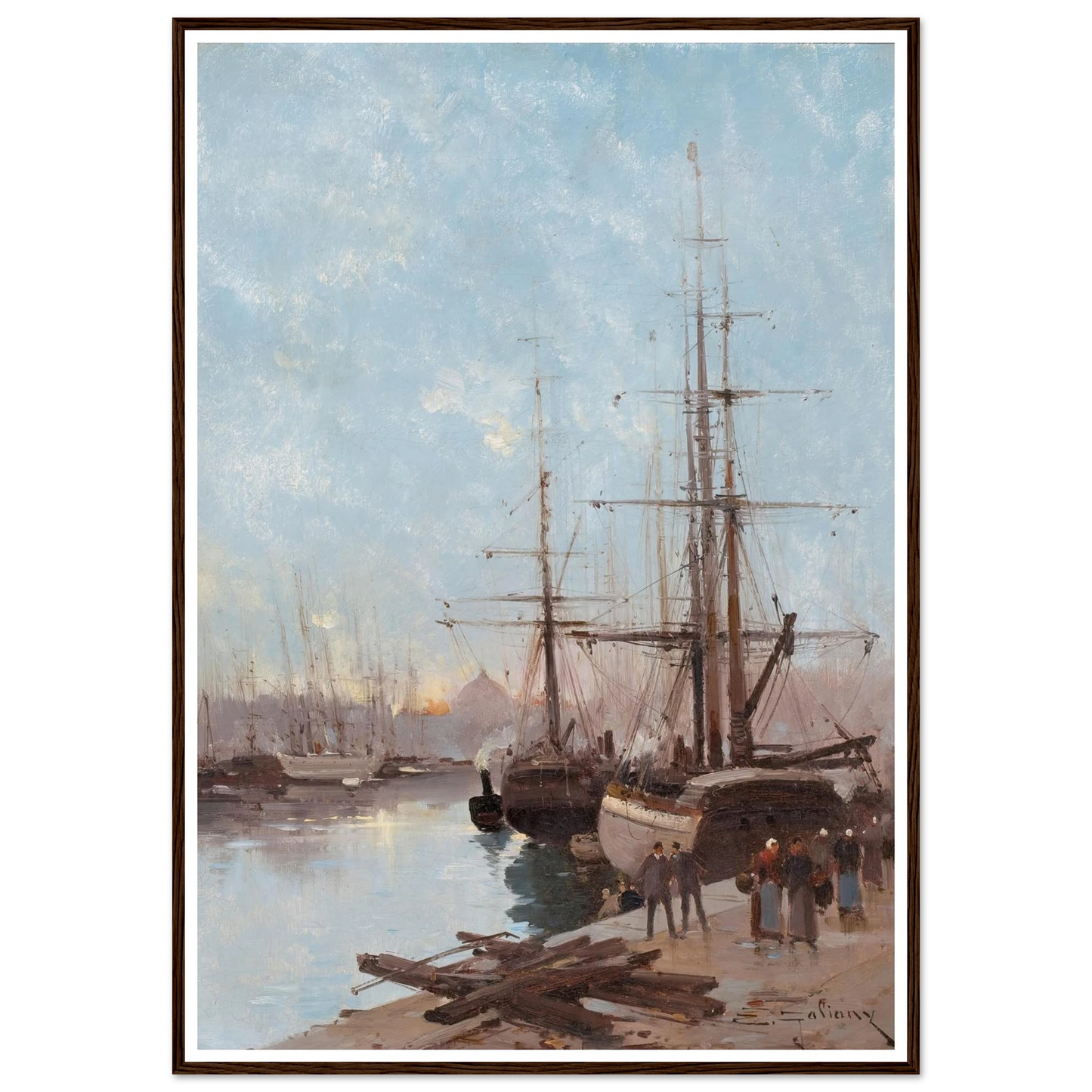 Harbor Scene Art Print | Eugene Galien Laloue-Quipham Collections