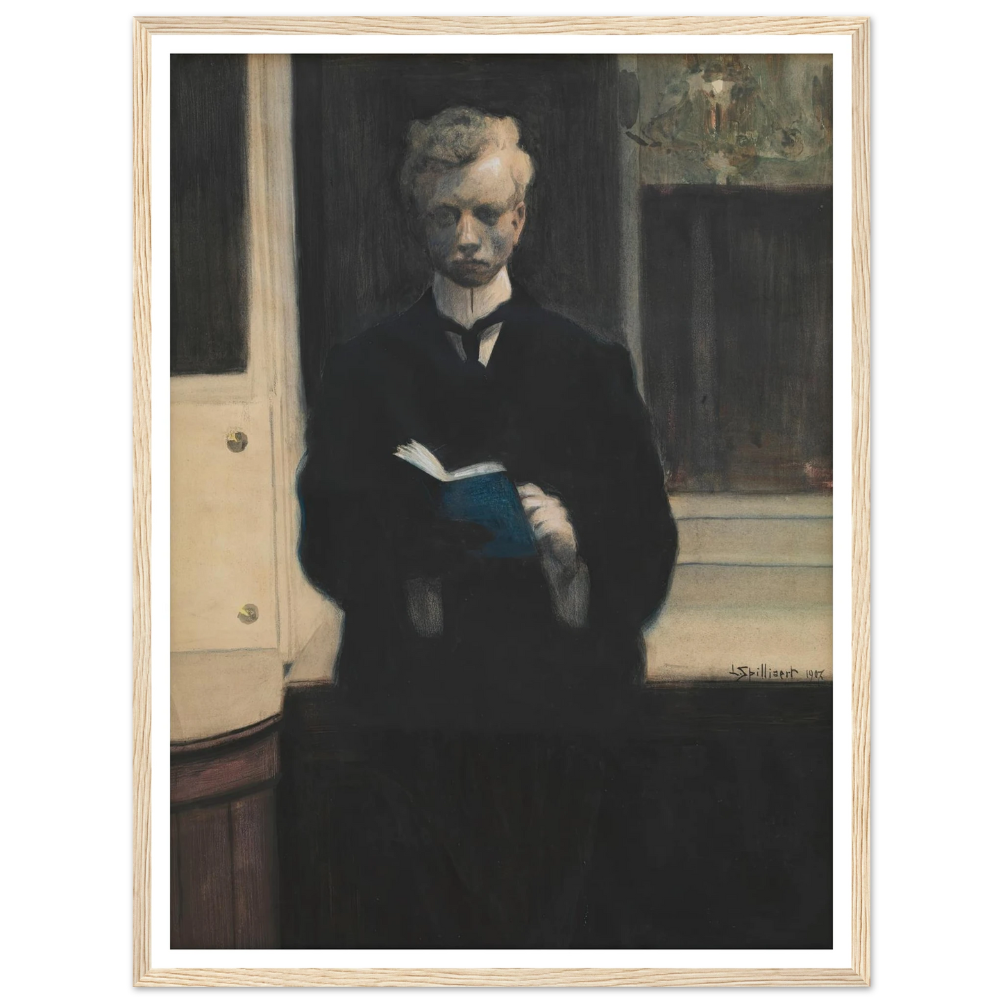 Self Portrait with Blue Sketchbook (1907) Art Print | Leon Spilliaert-Quipham Collections
