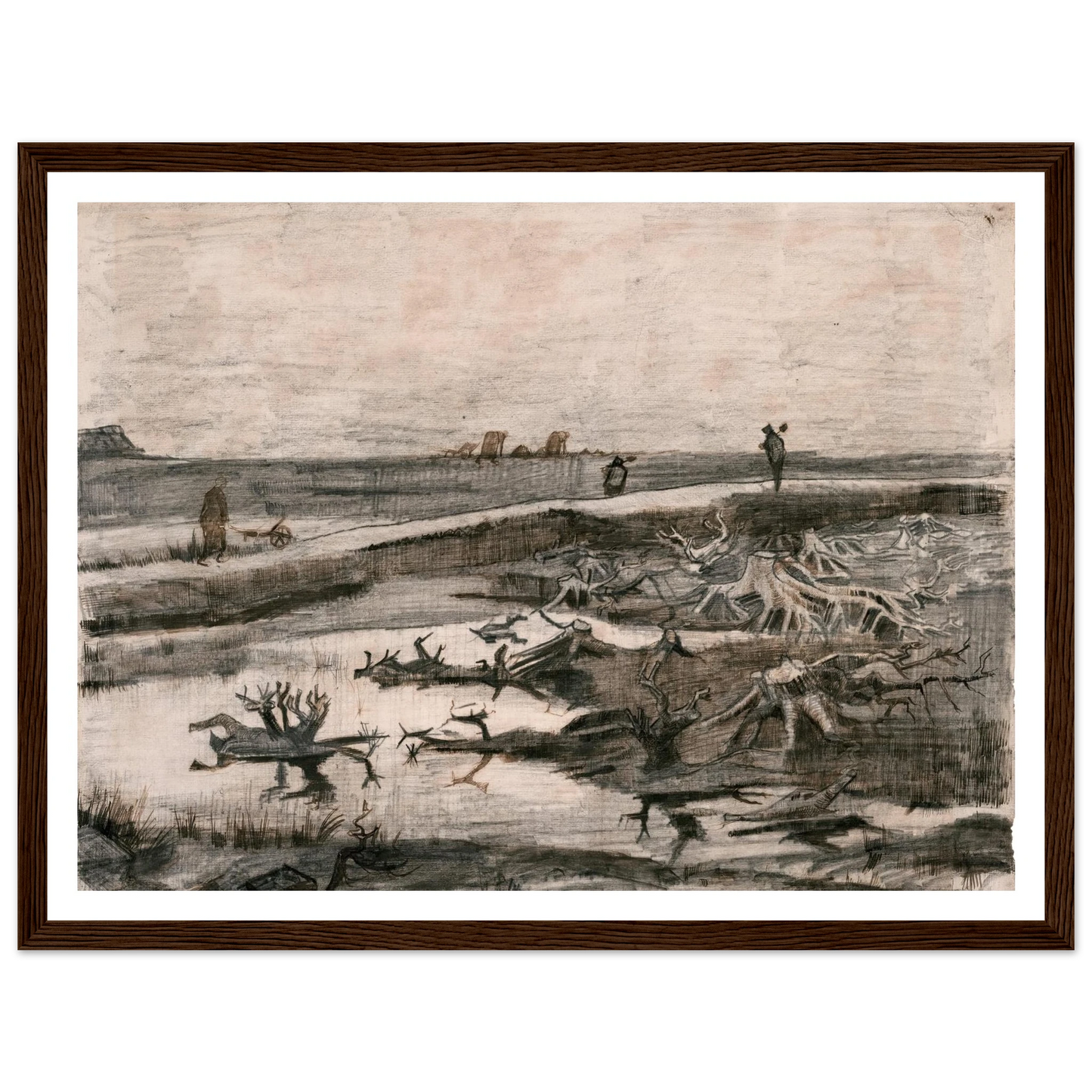Landscape with Bog Trunks (Travaux aux Champs) (1883) Art Print | Vincent van Gogh-Quipham Collections