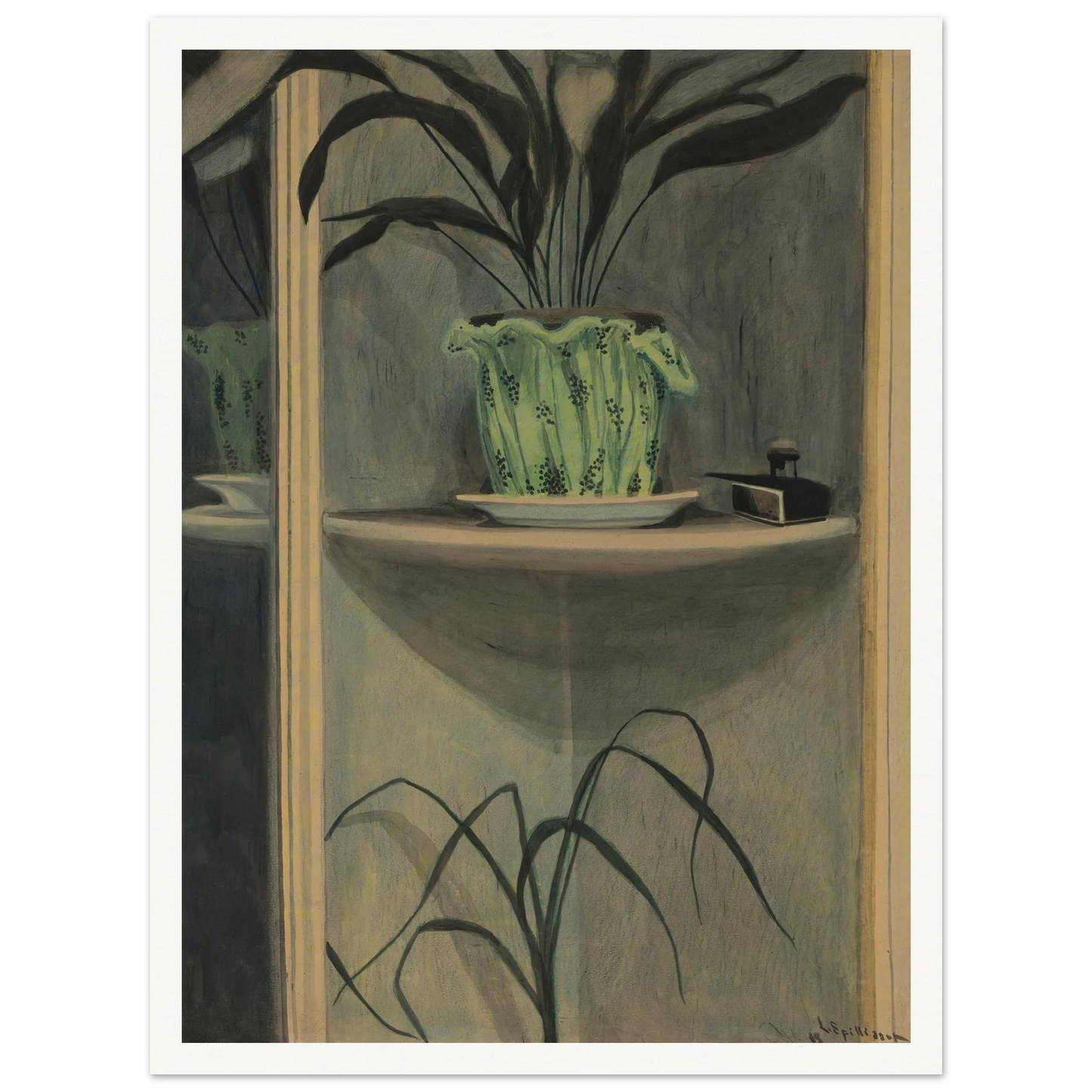 Planten, inktpot en spiegel (1908) Art Print | Leon Spilliaert-Quipham Collections