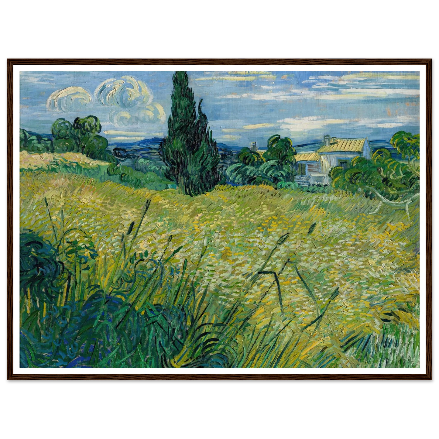Green Wheat Field with Cypress (1889) Art Print | Vincent van Gogh-Quipham Collections
