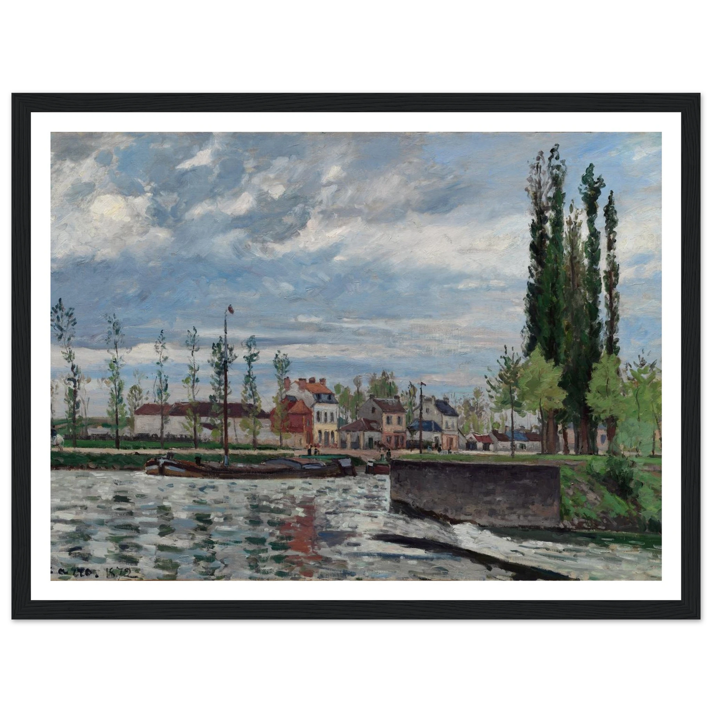 The Lock at Pontoise (1872) Art Print | Camille Pissarro-Quipham Collections
