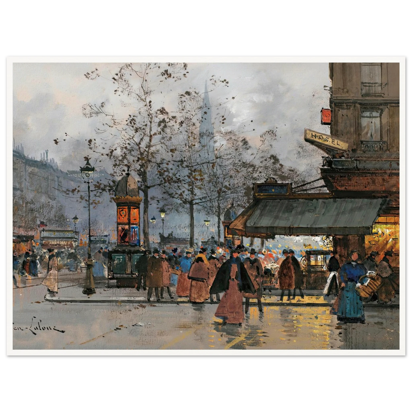 Boulevard Animé À Paris Art Print | Eugene Galien Laloue-Quipham Collections