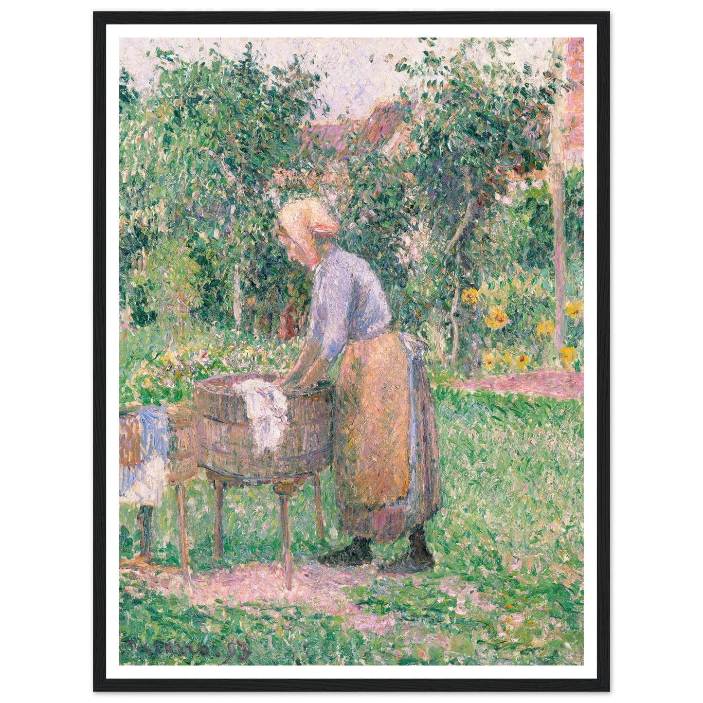 A Washerwoman at Éragny (1893) Art Print | Camille Pissarro-Quipham Collections
