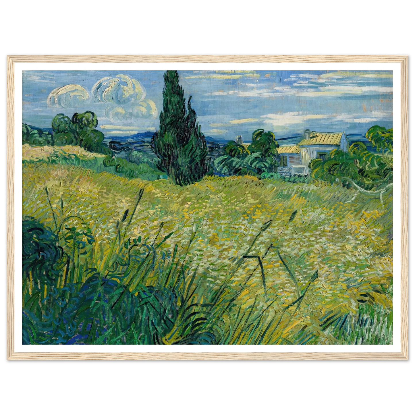 Green Wheat Field with Cypress (1889) Art Print | Vincent van Gogh-Quipham Collections