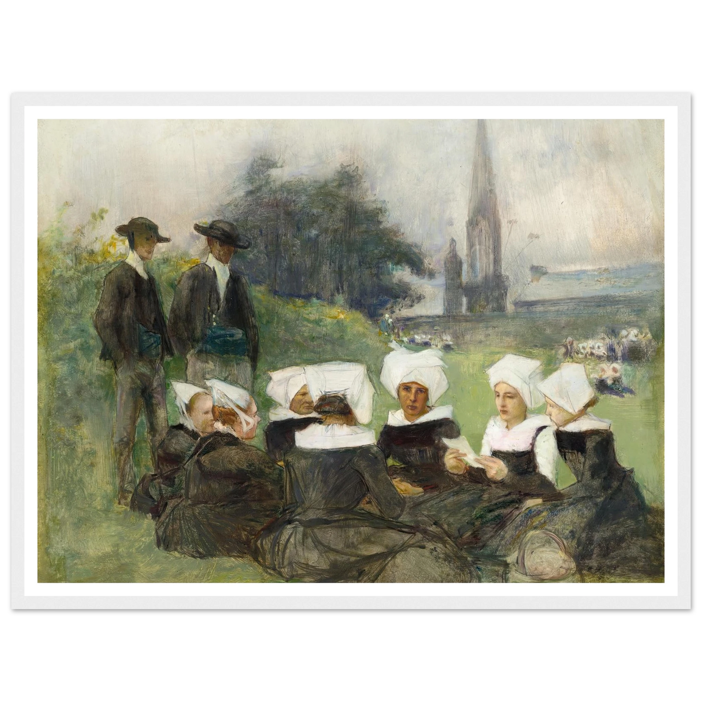 Study for Breton Women at a Pardon (c. 1887) Art Print | Pascal Adolphe Jean Dagnan Bouveret-Quipham Collections