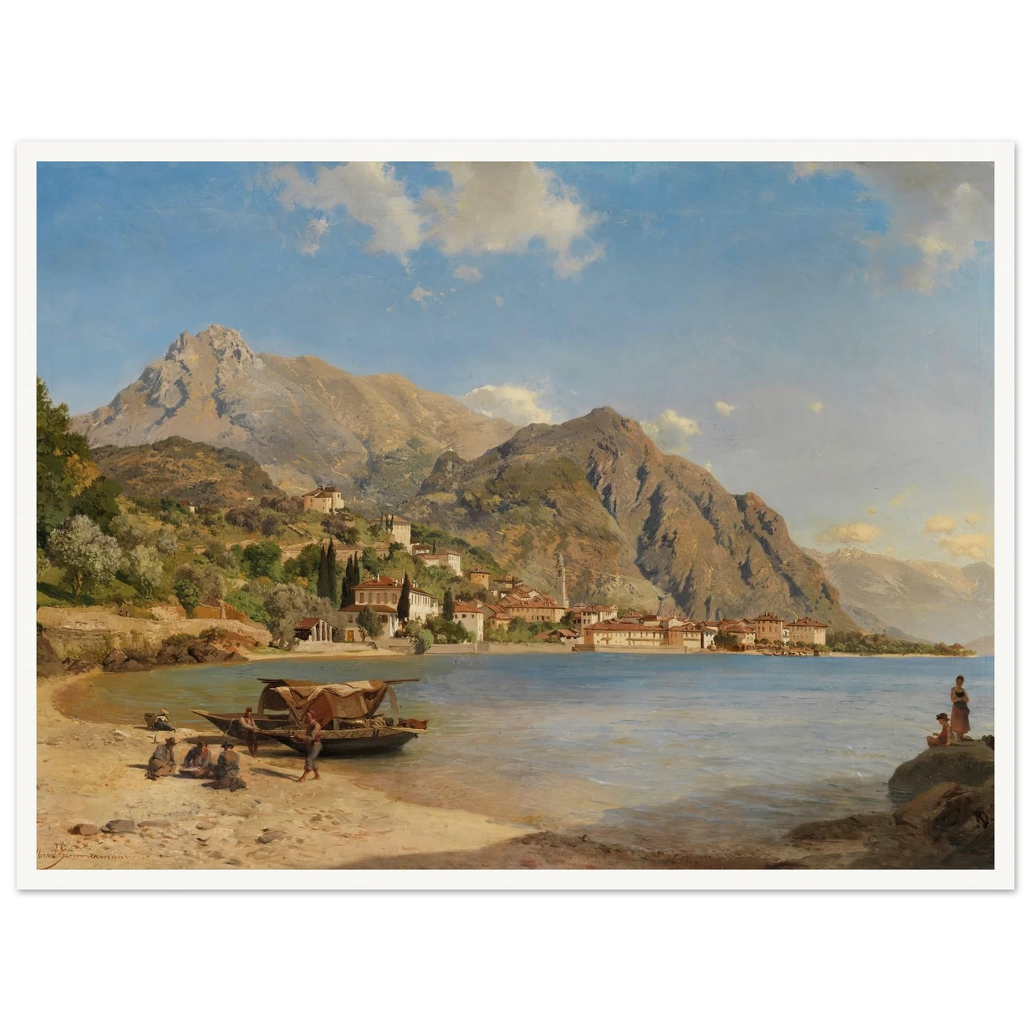 Am Ufer des Comer Sees (Menaggio) (1858) Art Print | Albert Zimmermann-Quipham Collections