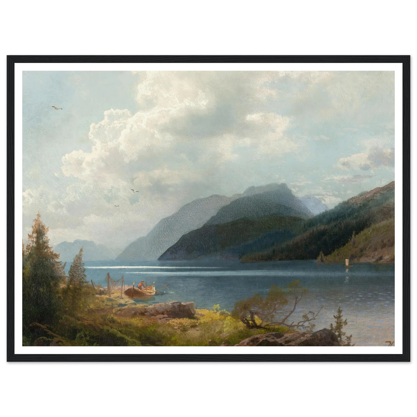 Mountain Lake, Sagne Fjord, Norway Art Print | Hermann Ottomar Herzog-Quipham Collections