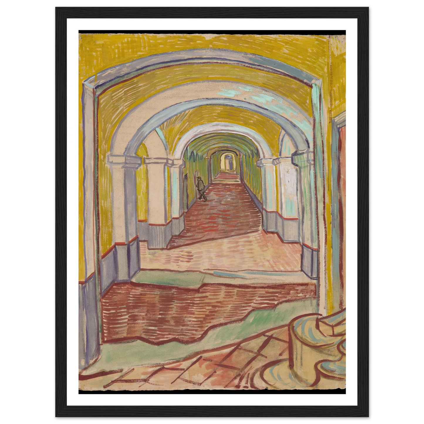 Corridor in the Asylum (1889) Art Print | Vincent van Gogh-Quipham Collections