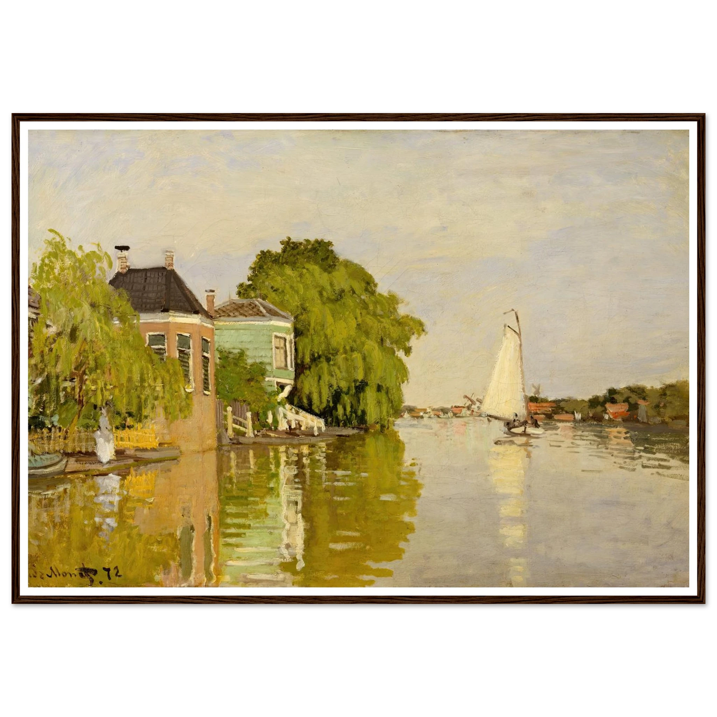 Houses on the Achterzaan (1871) Art Print | Claude Monet-Quipham Collections