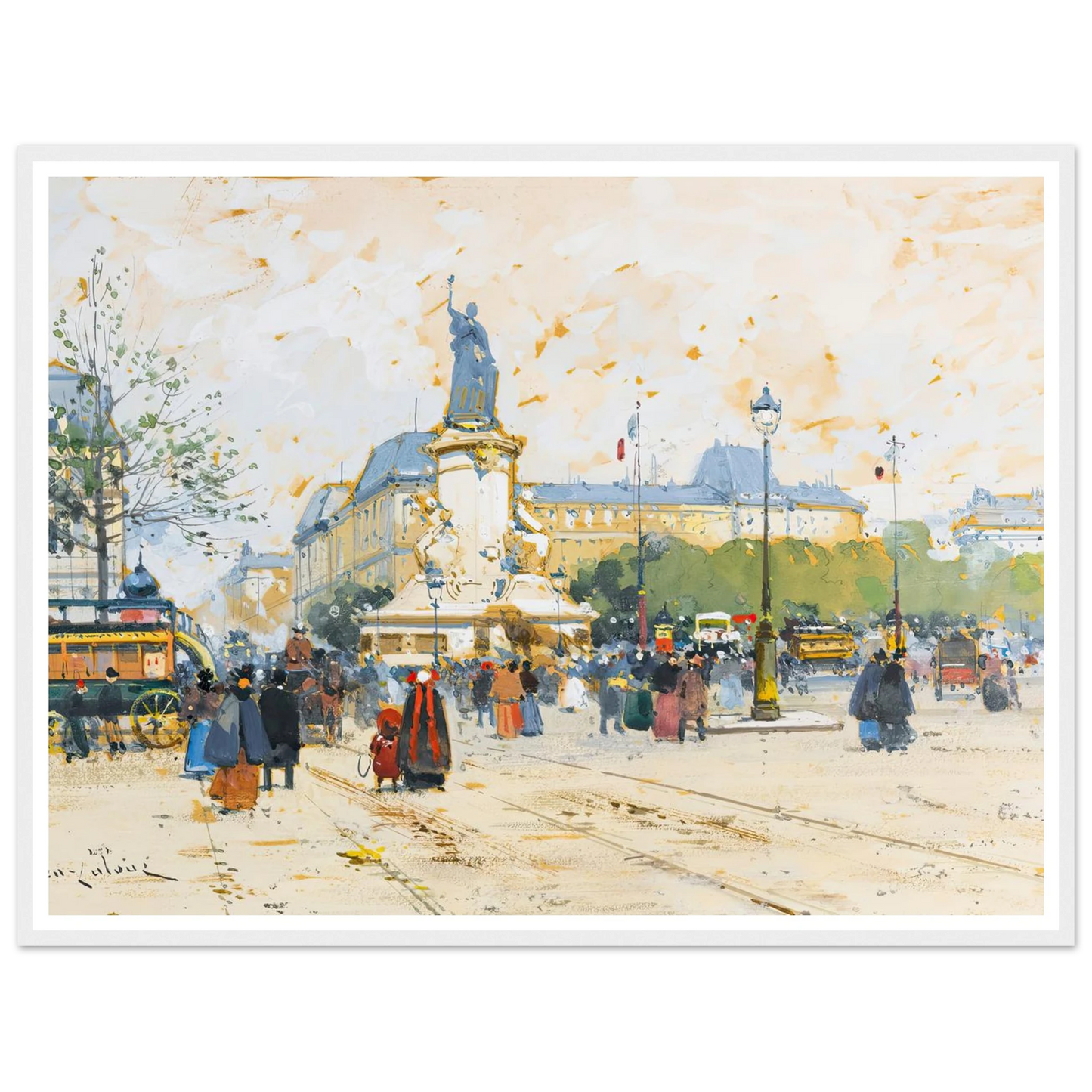 La Place De La République Art Print | Eugene Galien Laloue-Quipham Collections