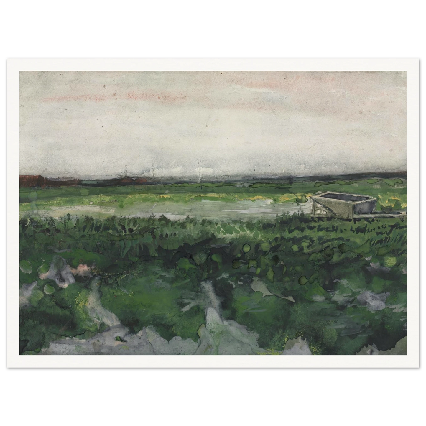 Landscape with Wheelbarrow (1883) Art Print | Vincent van Gogh-Quipham Collections