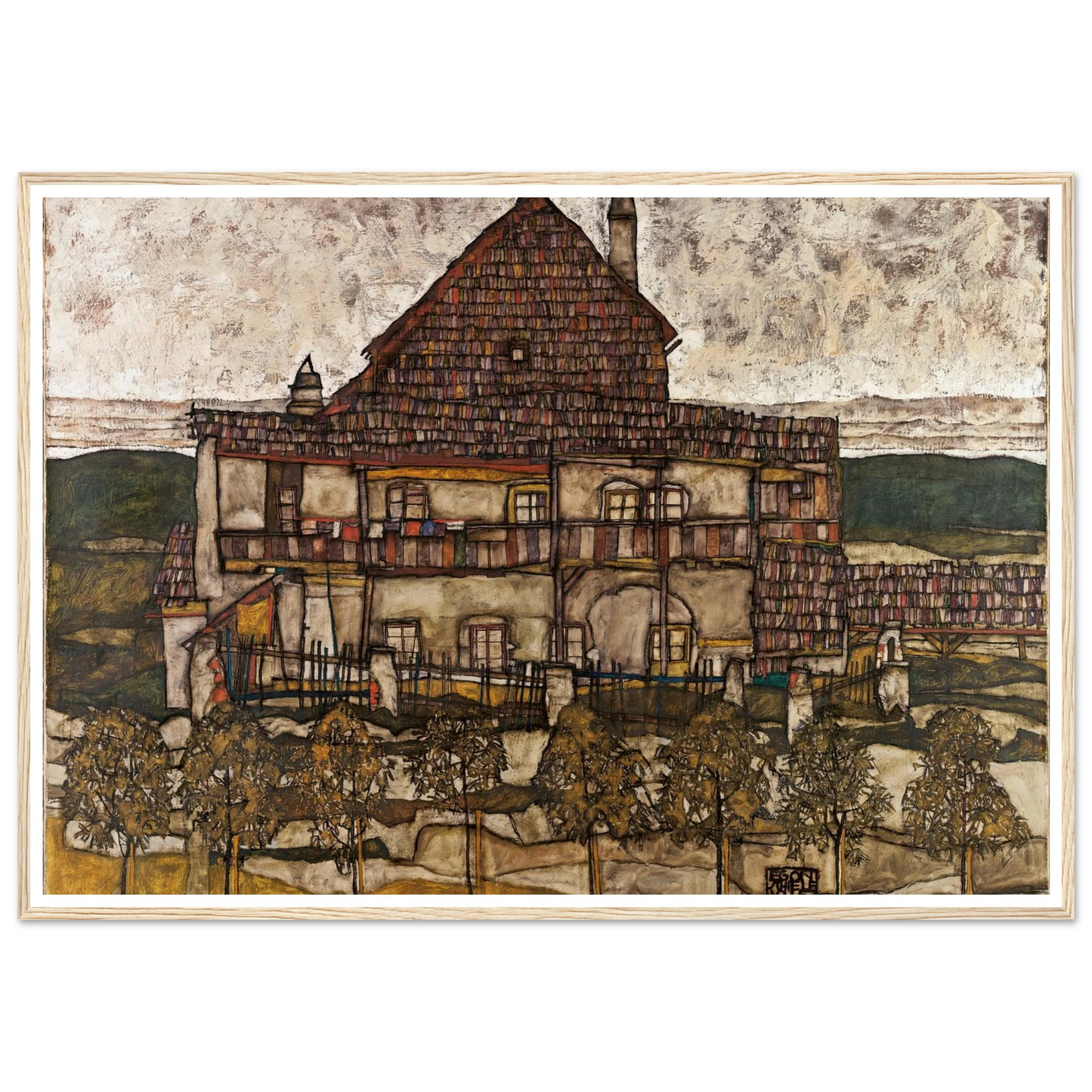 House with Shingle Roof (Old House II) (1915) Art Print | Egon Schiele-Quipham Collections