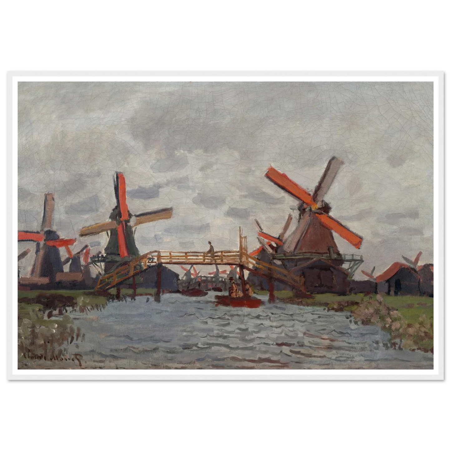 Mills at Westzijderveld near Zaandam (1871) Art Print | Claude Monet-Quipham Collections