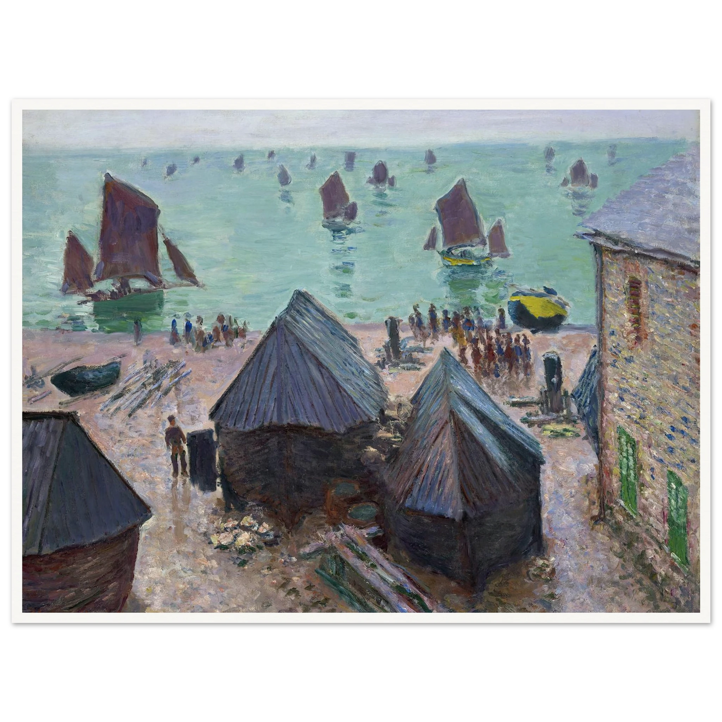The Departure of the Boats, Étretat (1885) Art Print | Claude Monet-Quipham Collections