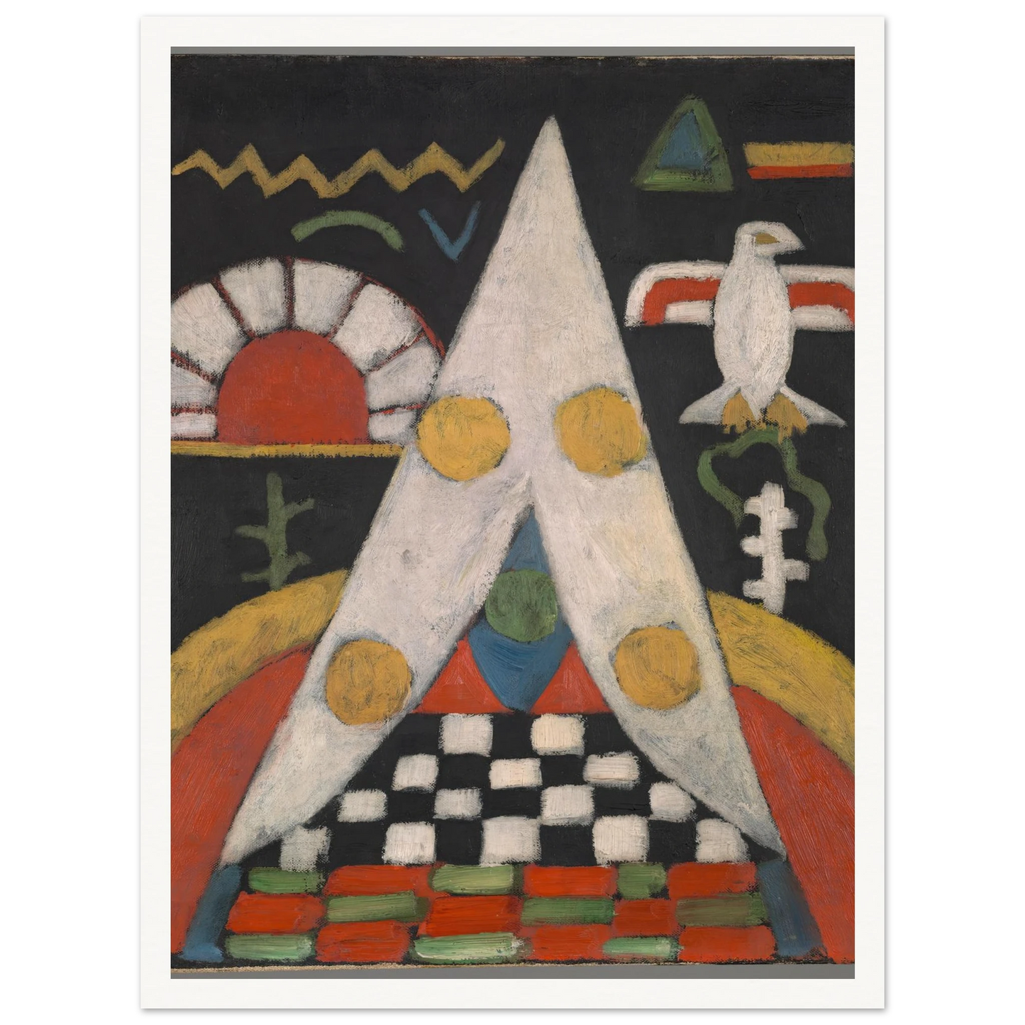 An Abstract Arrangement of American Indian Symbols (1914-1915) Art Print | Marsden Hartley-Quipham Collections
