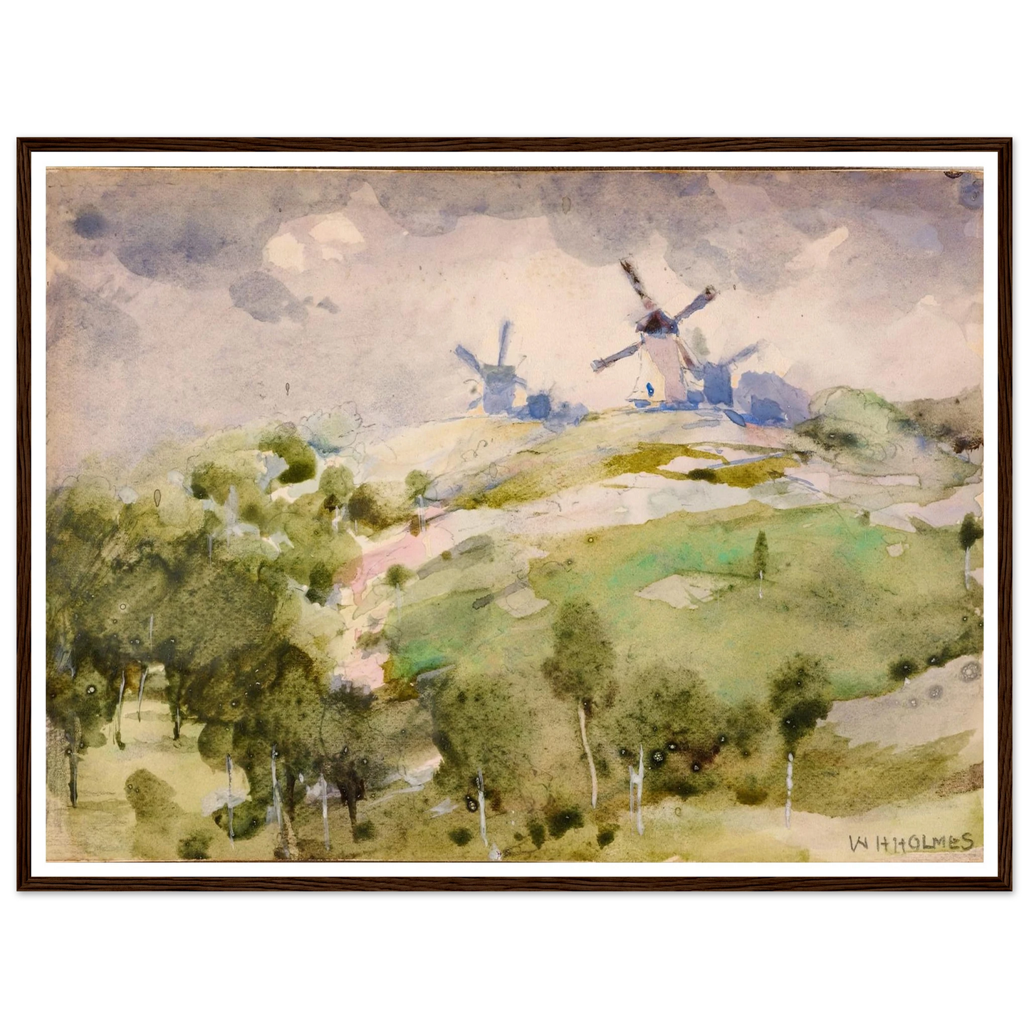 Windmills Art Print | William Henry Holmes-Quipham Collections