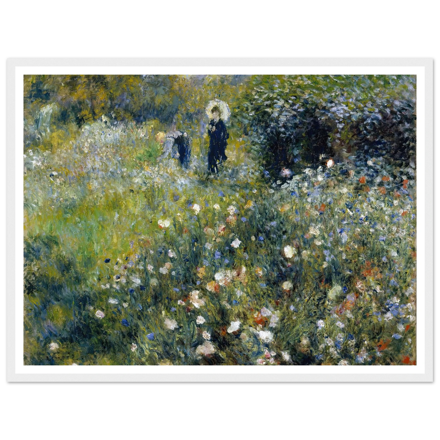 Woman with a Parasol in a Garden (1875) Art Print | Pierre Auguste Renoir-Quipham Collections