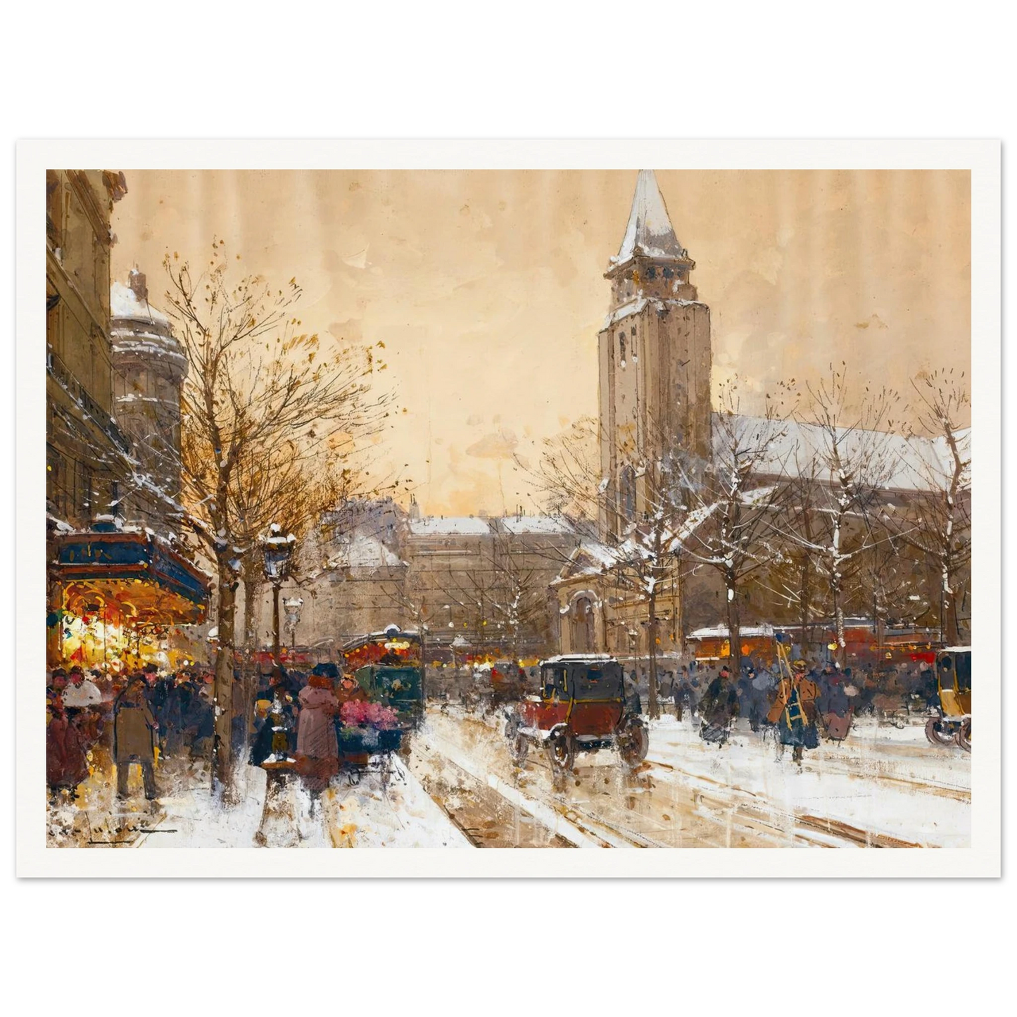 Boulevard Saint-Germain, Paris Art Print | Eugene Galien Laloue-Quipham Collections