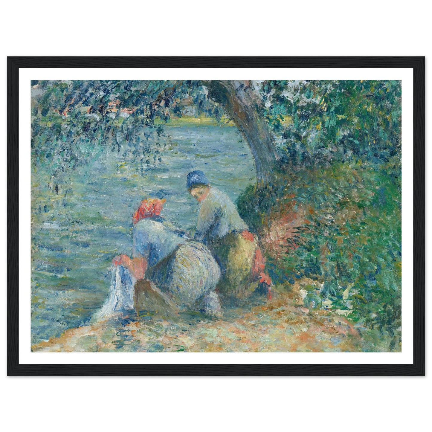 Laveuses au bord de l’eau, Pontoise (1878) Art Print | Camille Pissarro-Quipham Collections